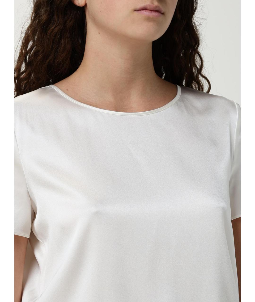EMPORIO ARMANI Белая шелковая футболка, фото 4