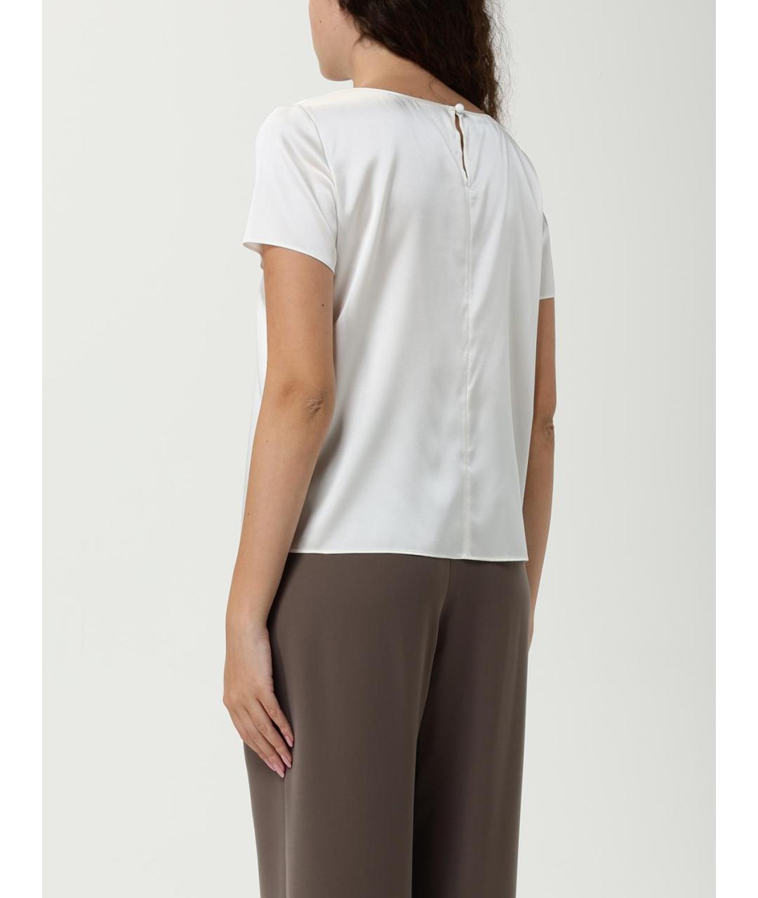 EMPORIO ARMANI Белая шелковая футболка, фото 3