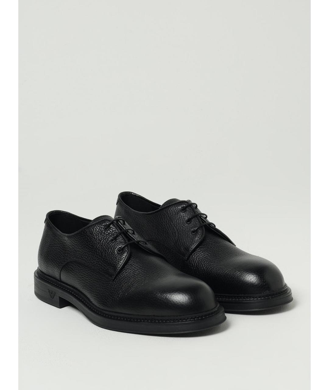 EMPORIO ARMANI Черные кожаные туфли, фото 2