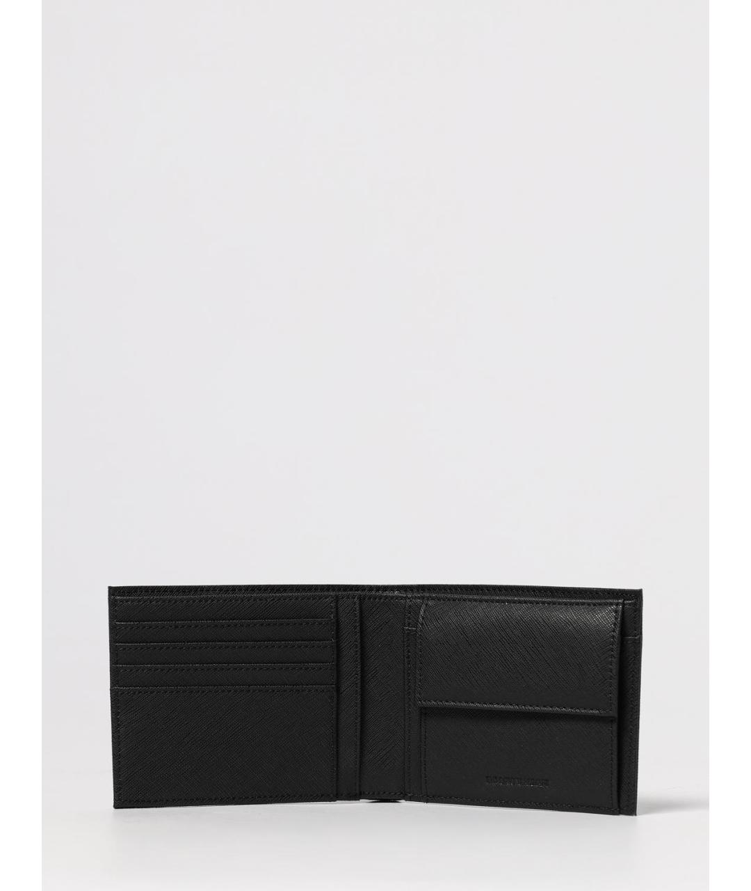 EMPORIO ARMANI Черный кожаный кошелек, фото 2