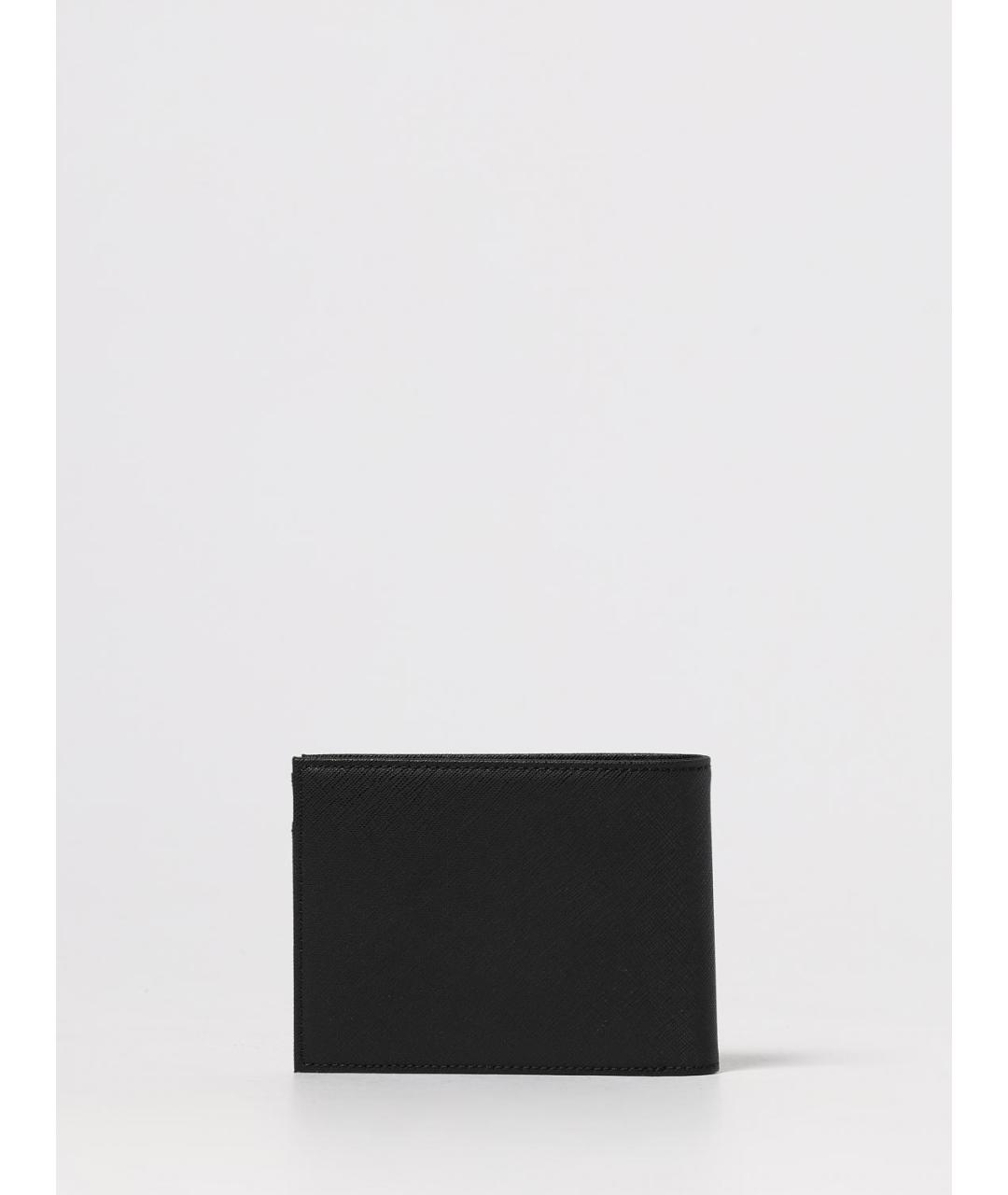 EMPORIO ARMANI Черный кожаный кошелек, фото 3