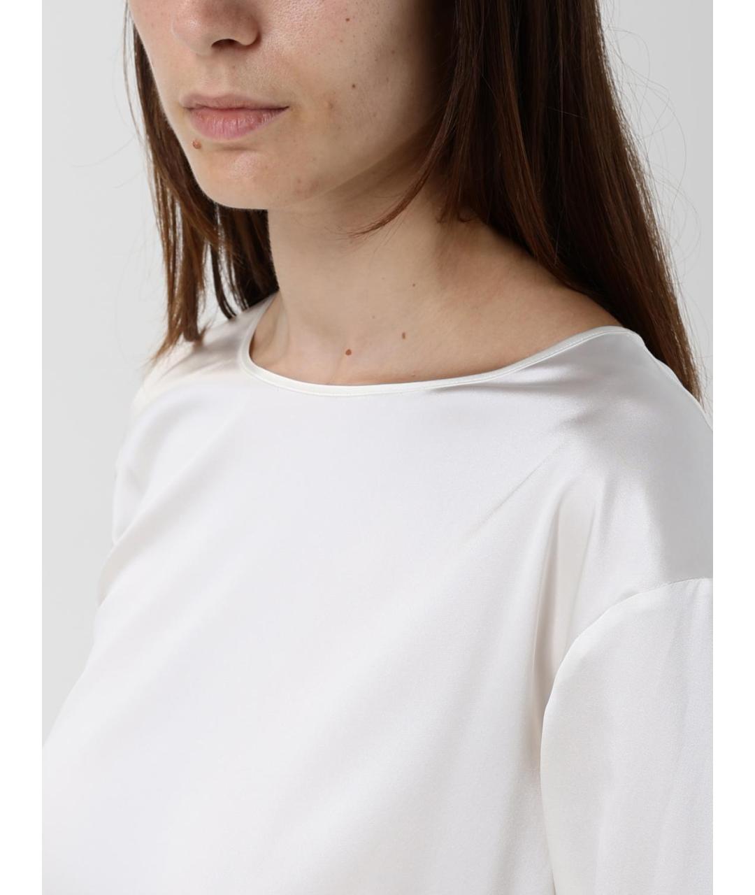 EMPORIO ARMANI Белая шелковая блузы, фото 4