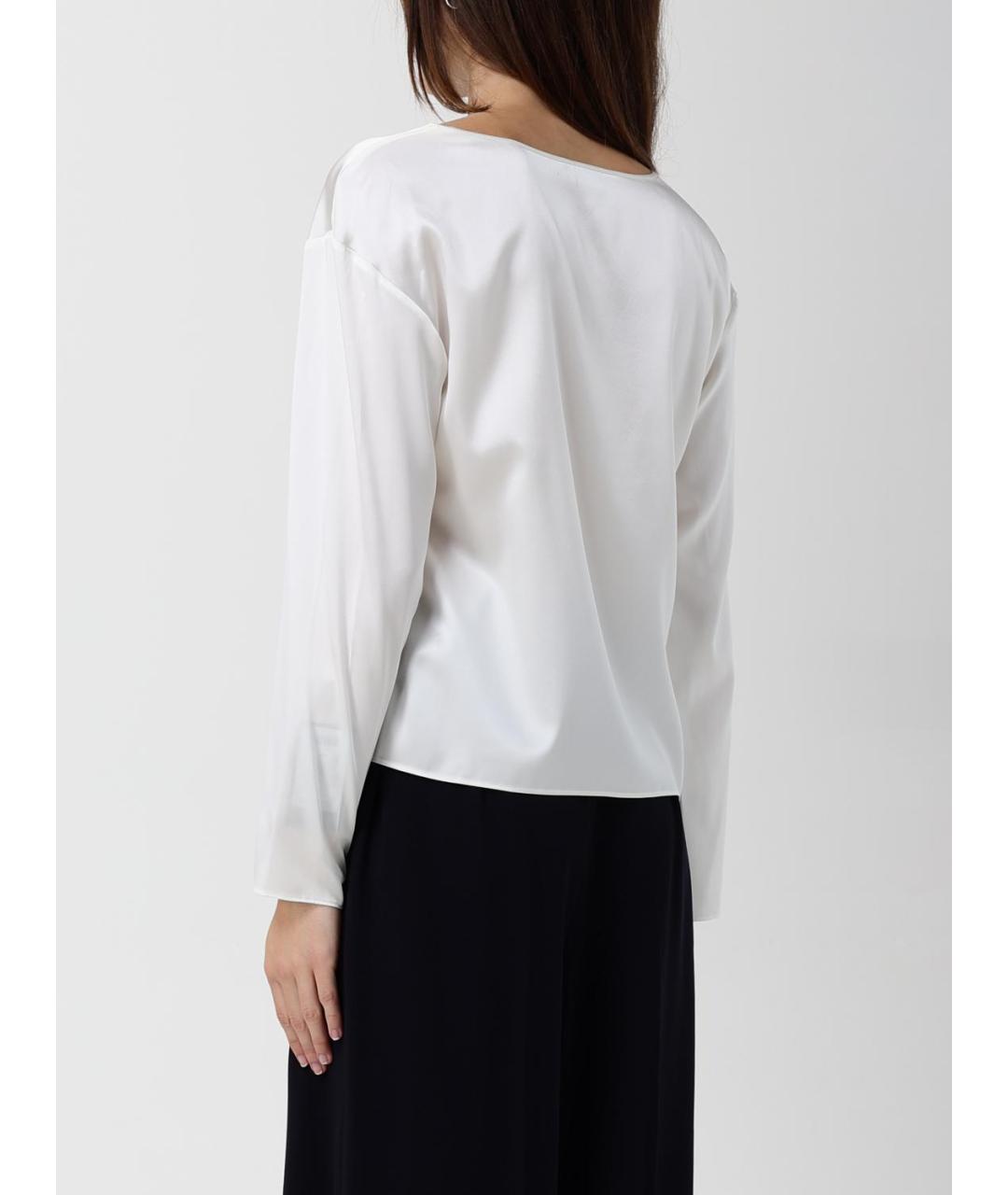 EMPORIO ARMANI Белая шелковая блузы, фото 3