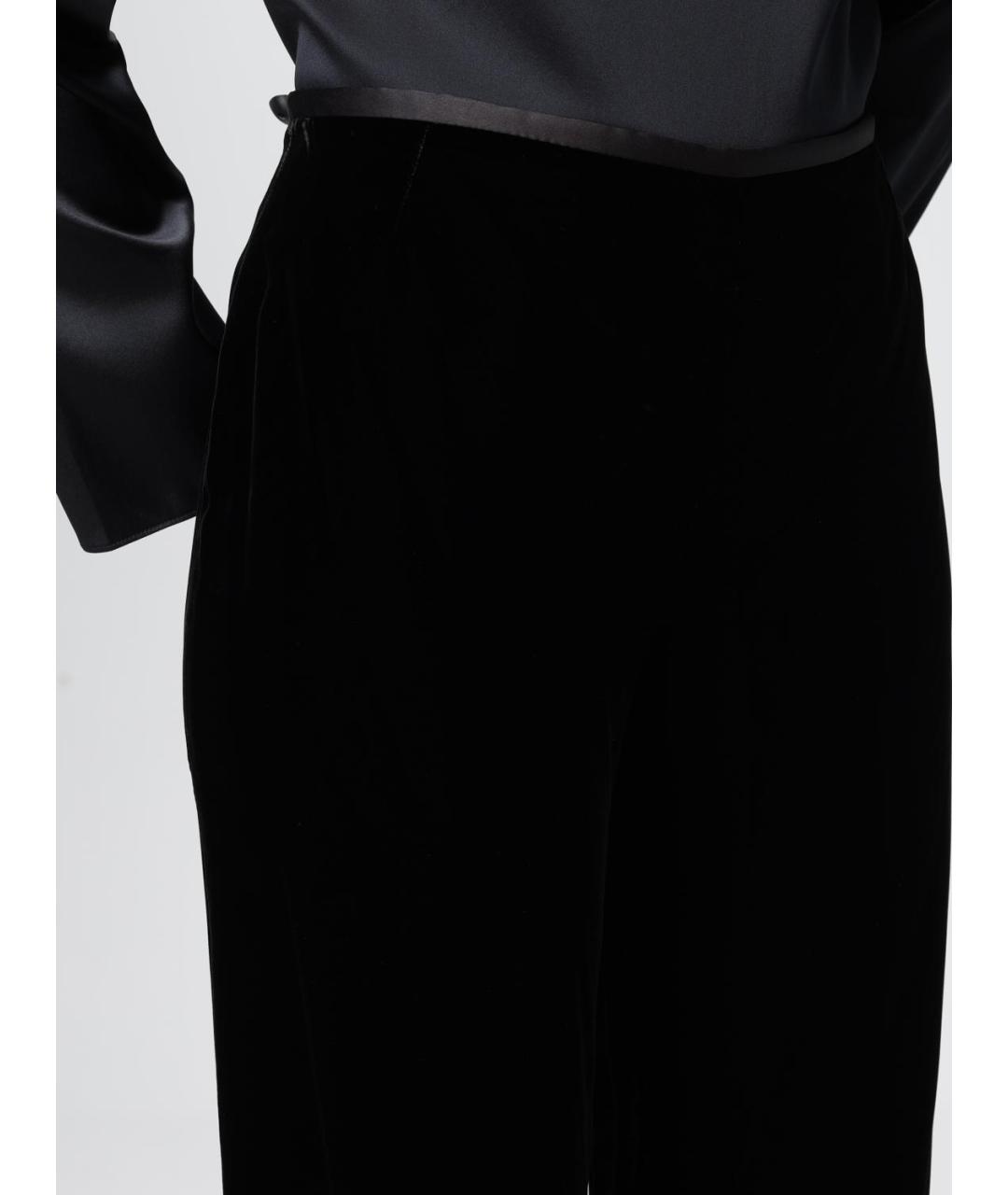 EMPORIO ARMANI Черные вискозные прямые брюки, фото 3