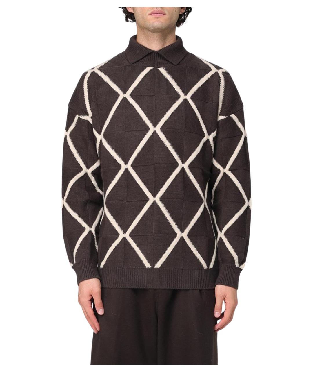 EMPORIO ARMANI Коричневый шерстяной джемпер / свитер, фото 1