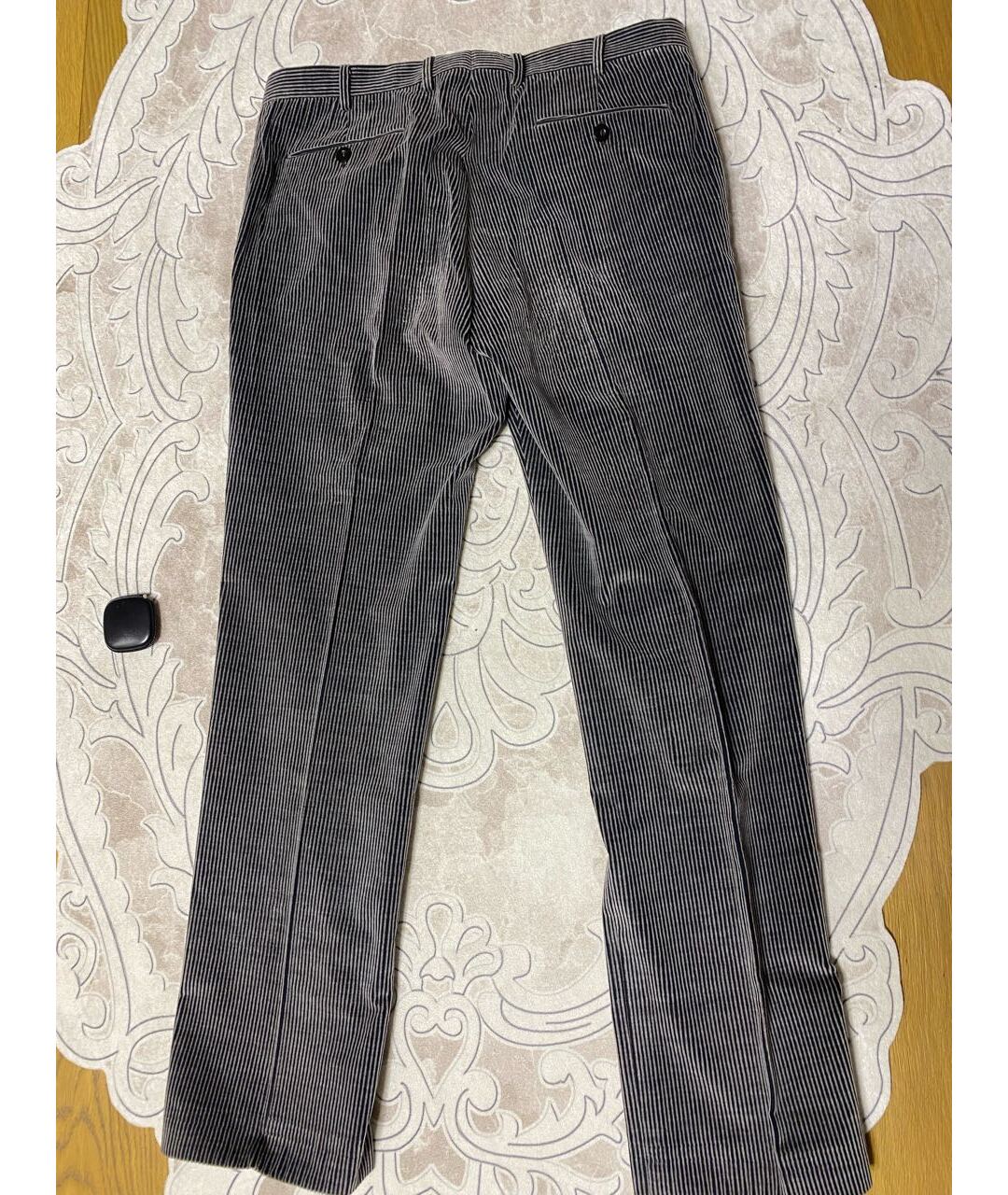 BRIONI Антрацитовые велюровые повседневные брюки, фото 2