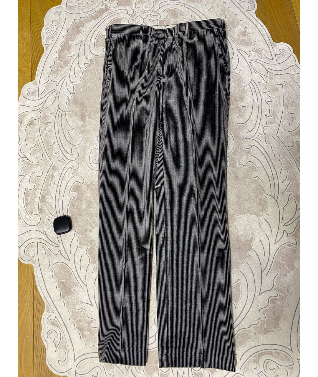 BRIONI Антрацитовые велюровые повседневные брюки, фото 6