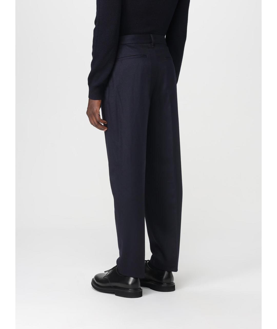 EMPORIO ARMANI Синие шерстяные повседневные брюки, фото 2