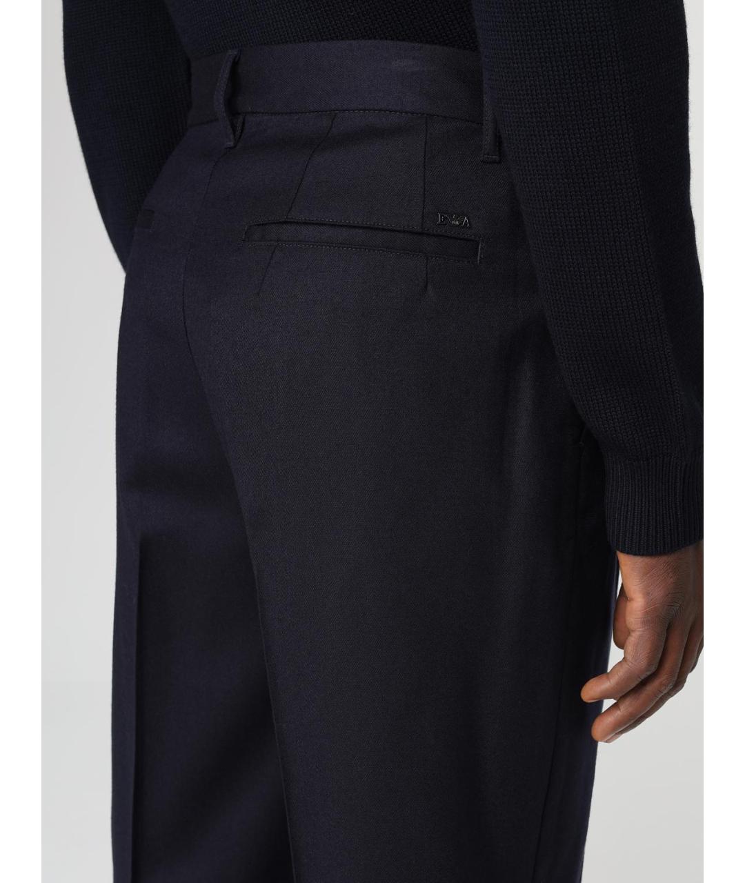 EMPORIO ARMANI Синие шерстяные повседневные брюки, фото 3