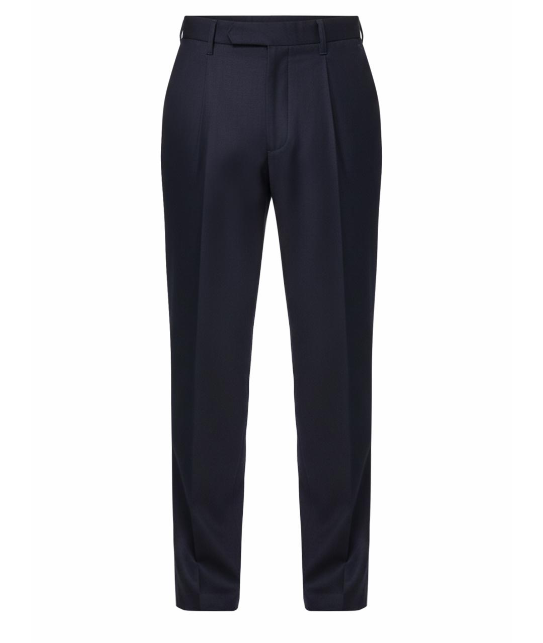 EMPORIO ARMANI Синие шерстяные повседневные брюки, фото 1