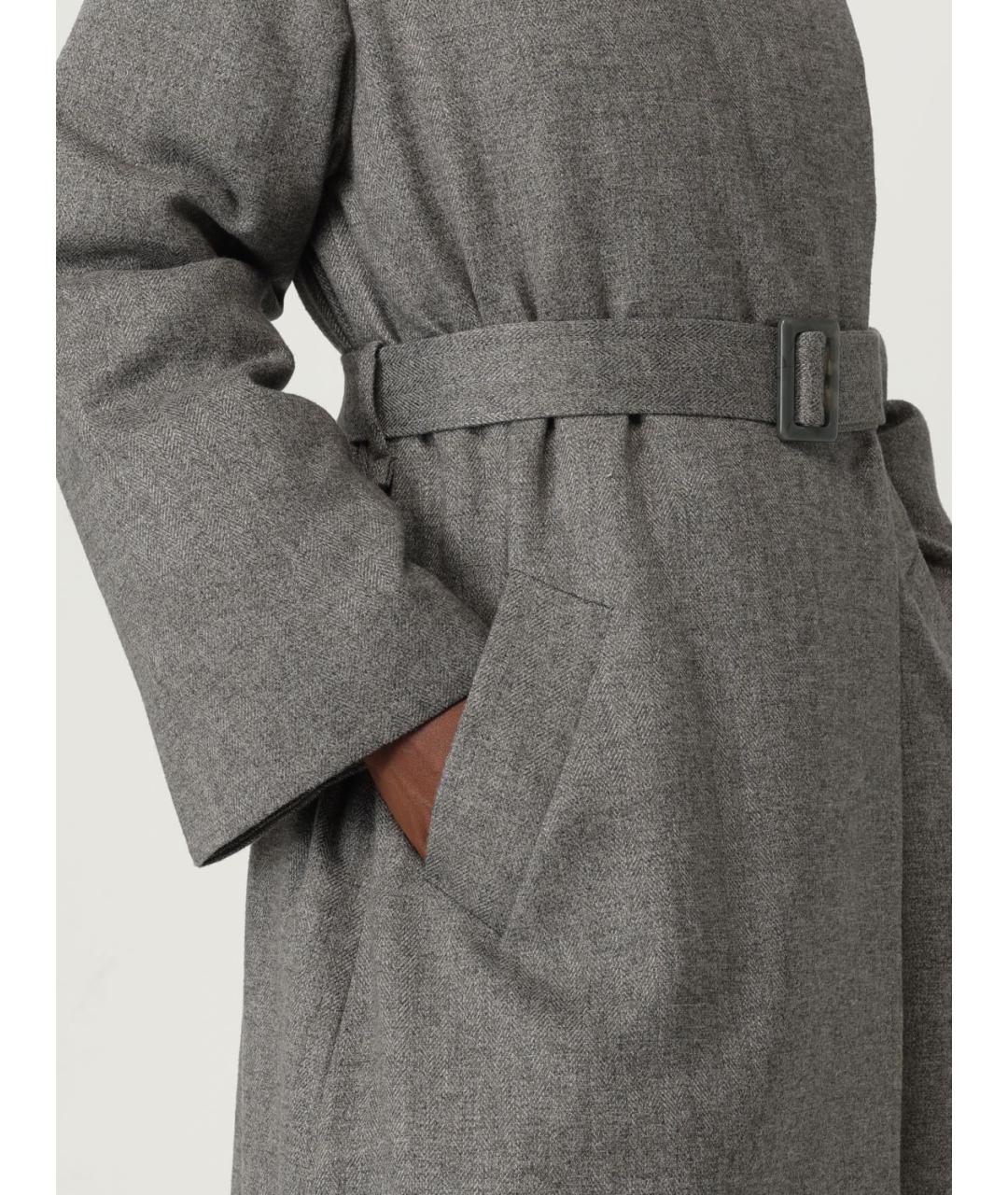 EMPORIO ARMANI Серое полиэстеровое пальто, фото 5