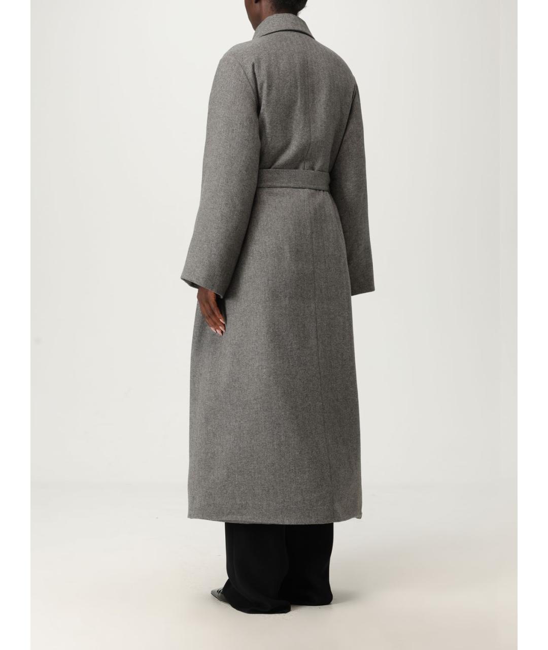 EMPORIO ARMANI Серое полиэстеровое пальто, фото 3