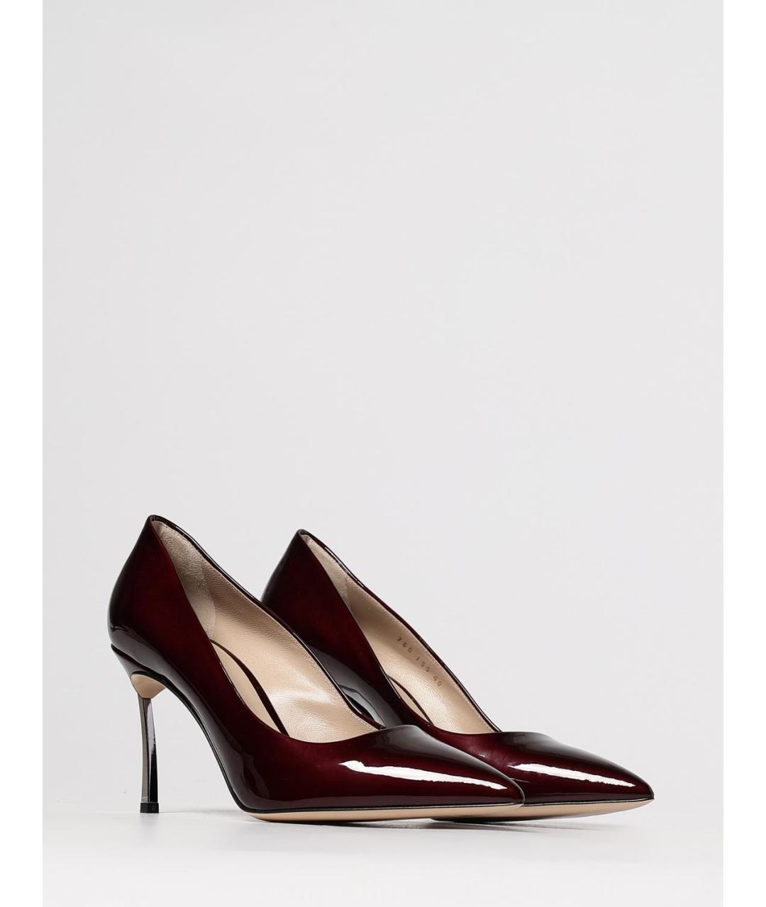 CASADEI Бордовые туфли из лакированной кожи, фото 2