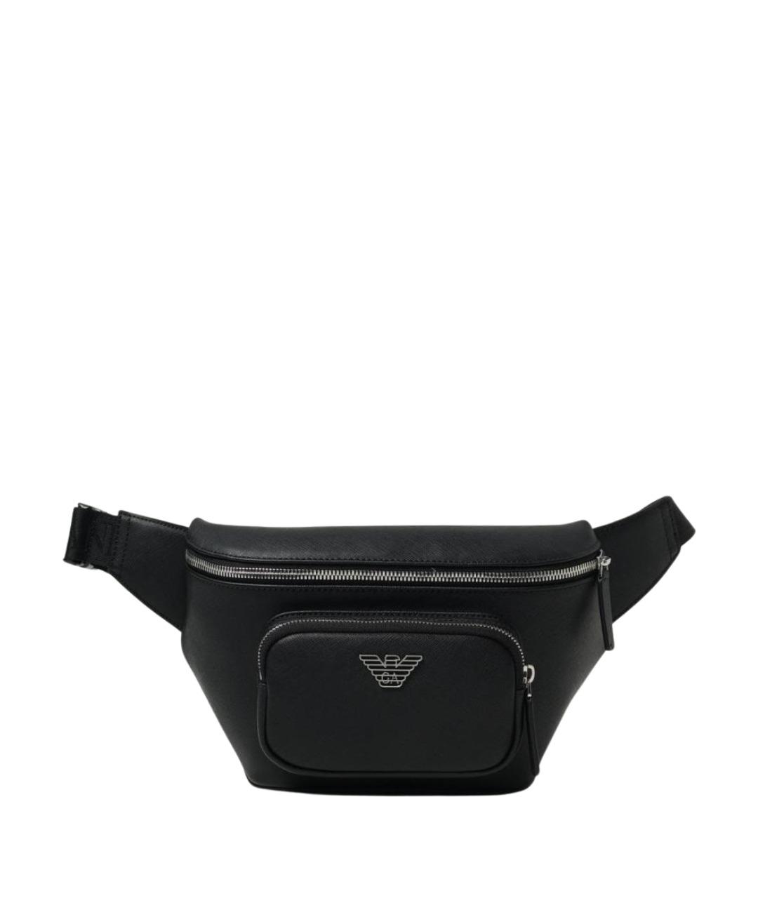 EMPORIO ARMANI Черная синтетическая поясная сумка, фото 1