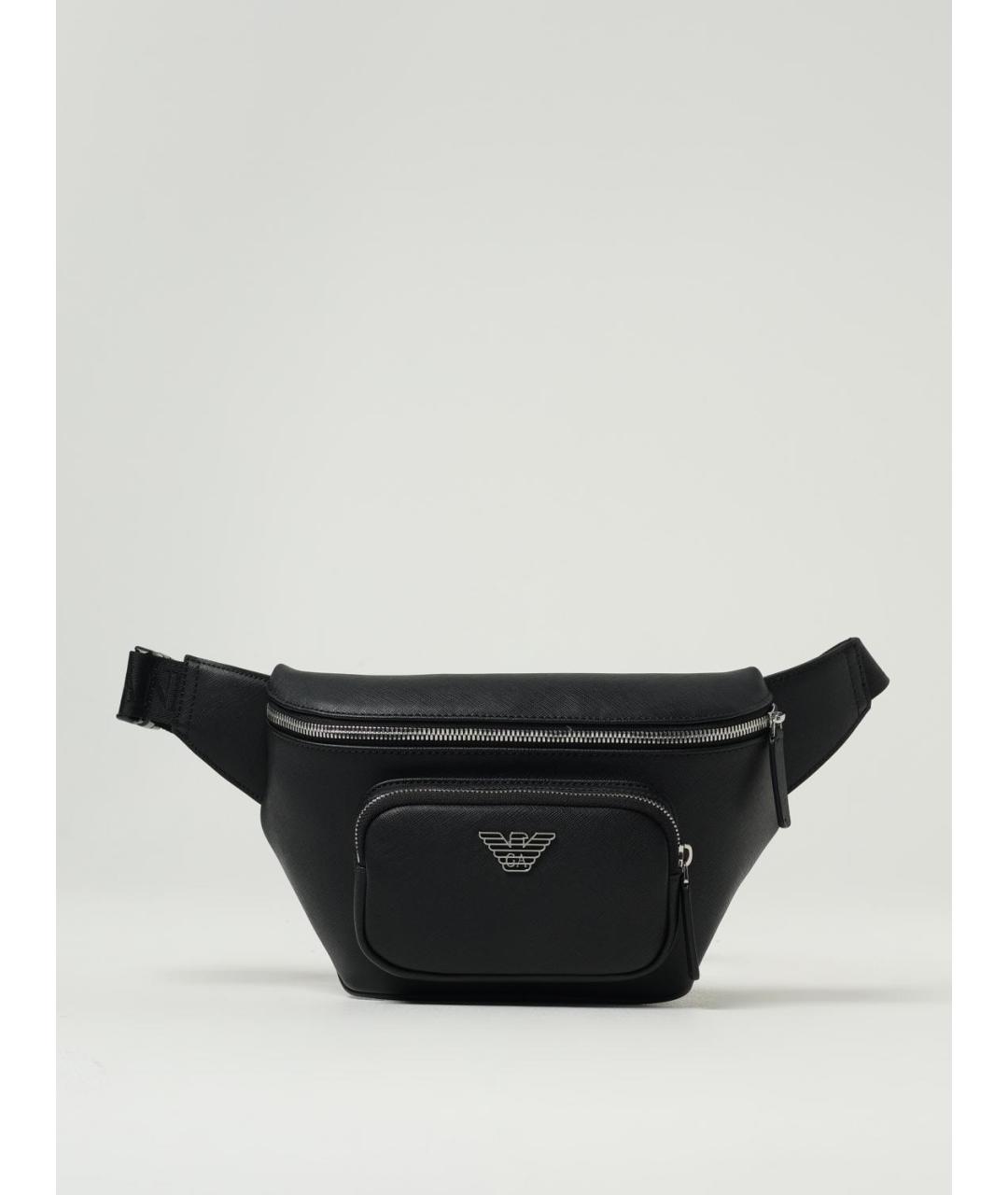 EMPORIO ARMANI Черная синтетическая поясная сумка, фото 4