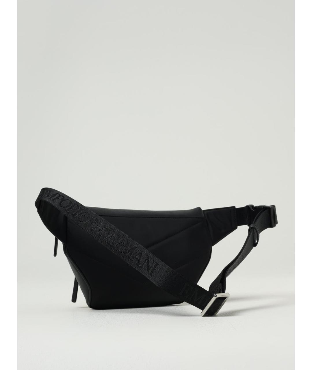 EMPORIO ARMANI Черная синтетическая поясная сумка, фото 2