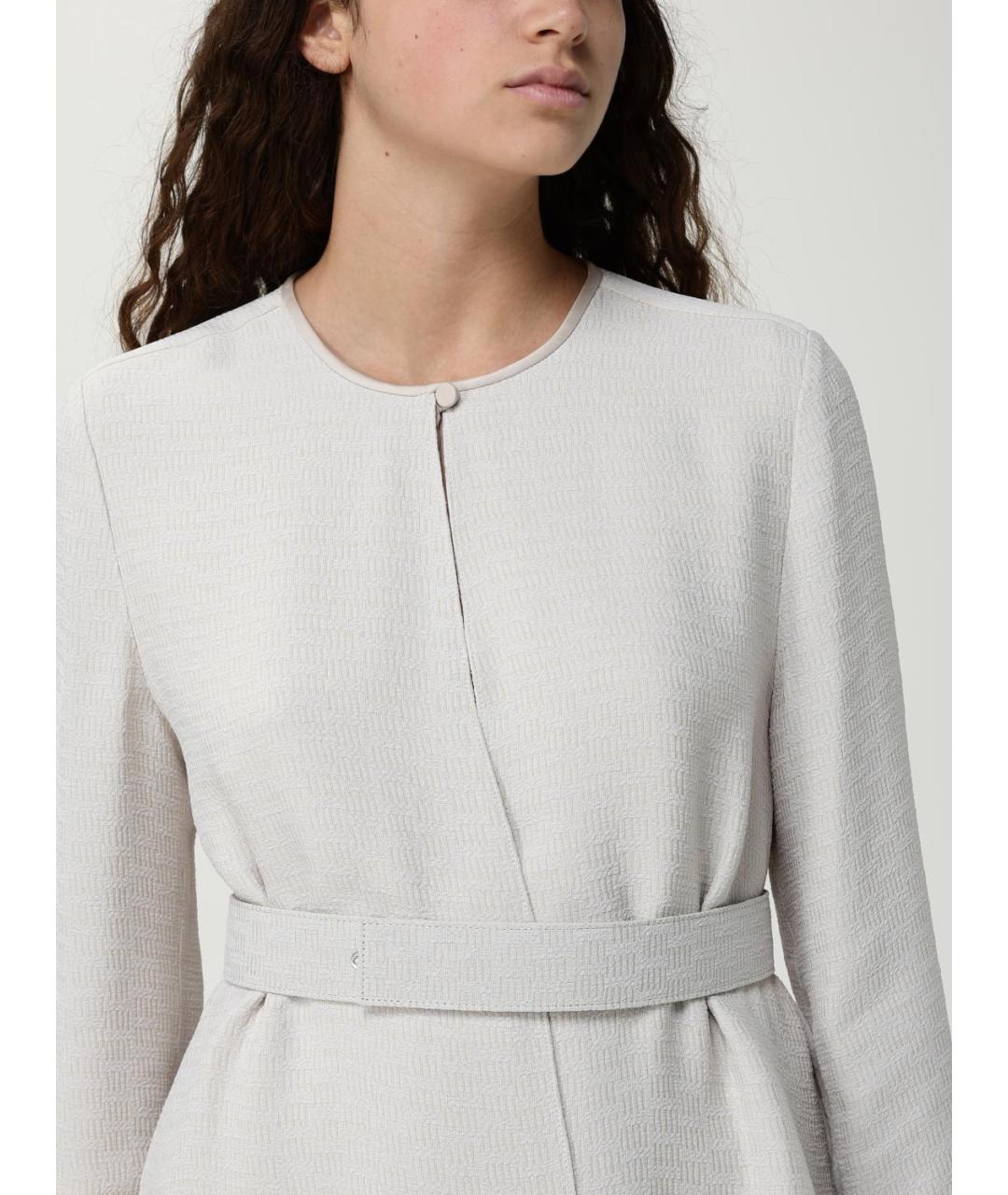 EMPORIO ARMANI Бежевое вискозное повседневное платье, фото 4