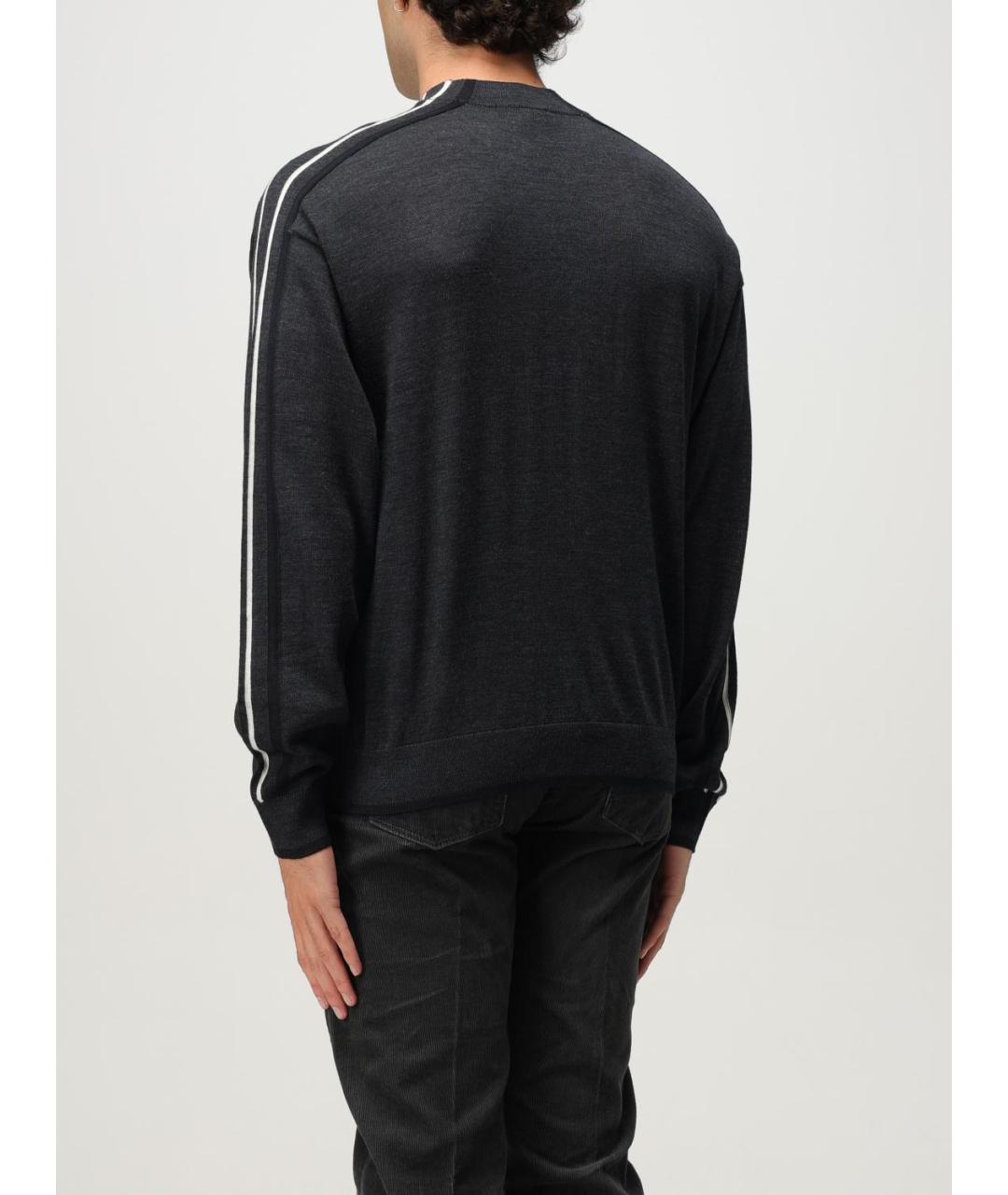 EMPORIO ARMANI Антрацитовый шерстяной джемпер / свитер, фото 2