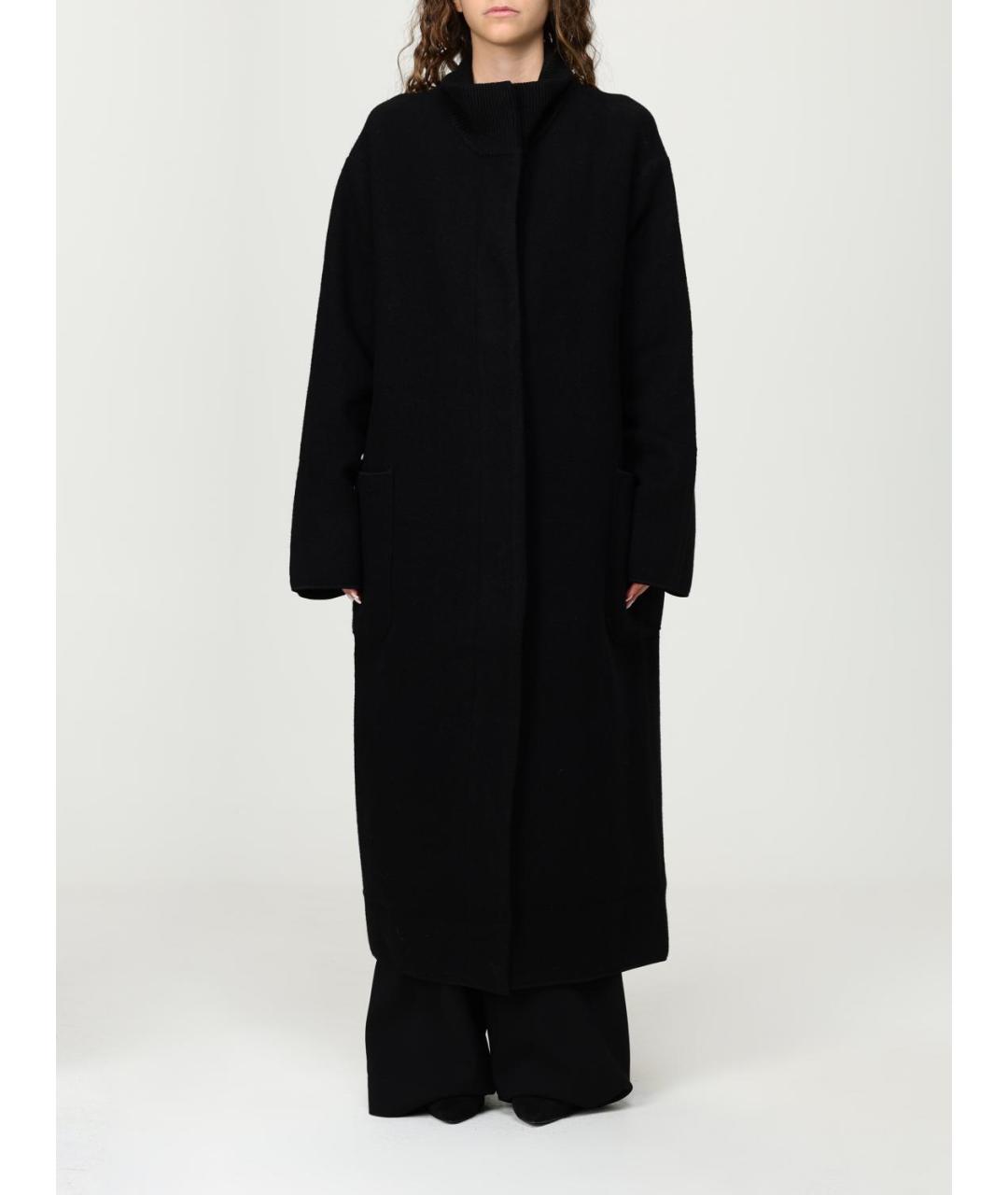 EMPORIO ARMANI Черное шерстяное пальто, фото 2