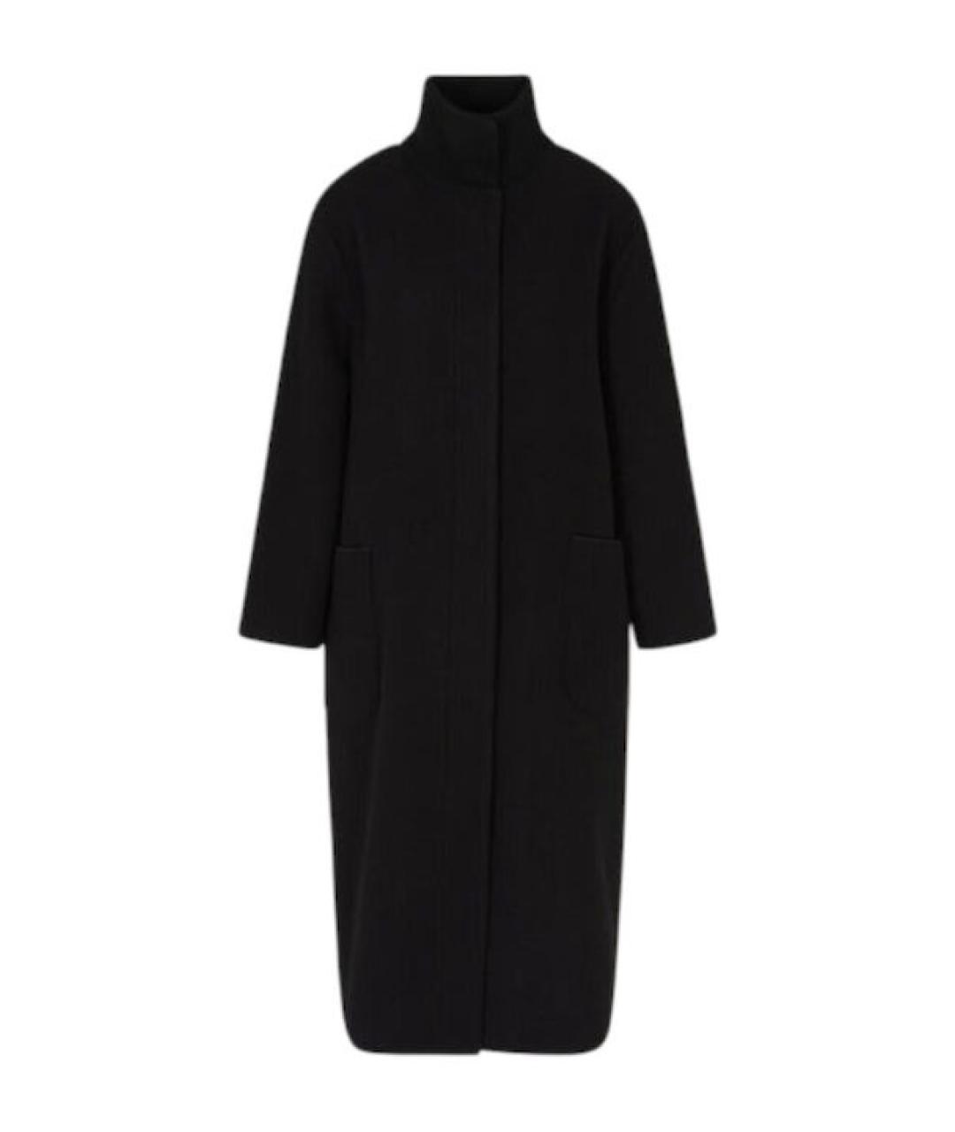 EMPORIO ARMANI Черное шерстяное пальто, фото 1