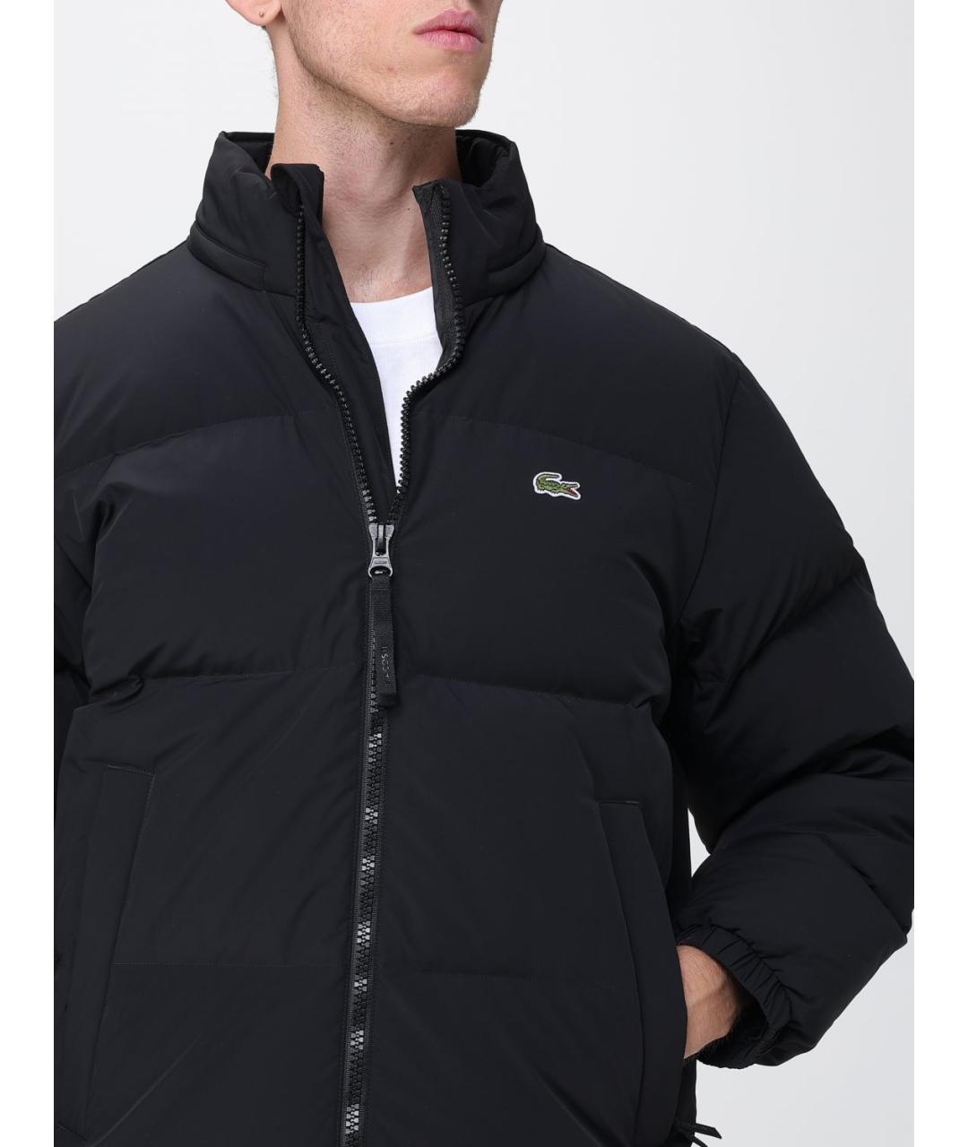 LACOSTE Черный полиамидовый пуховик, фото 4