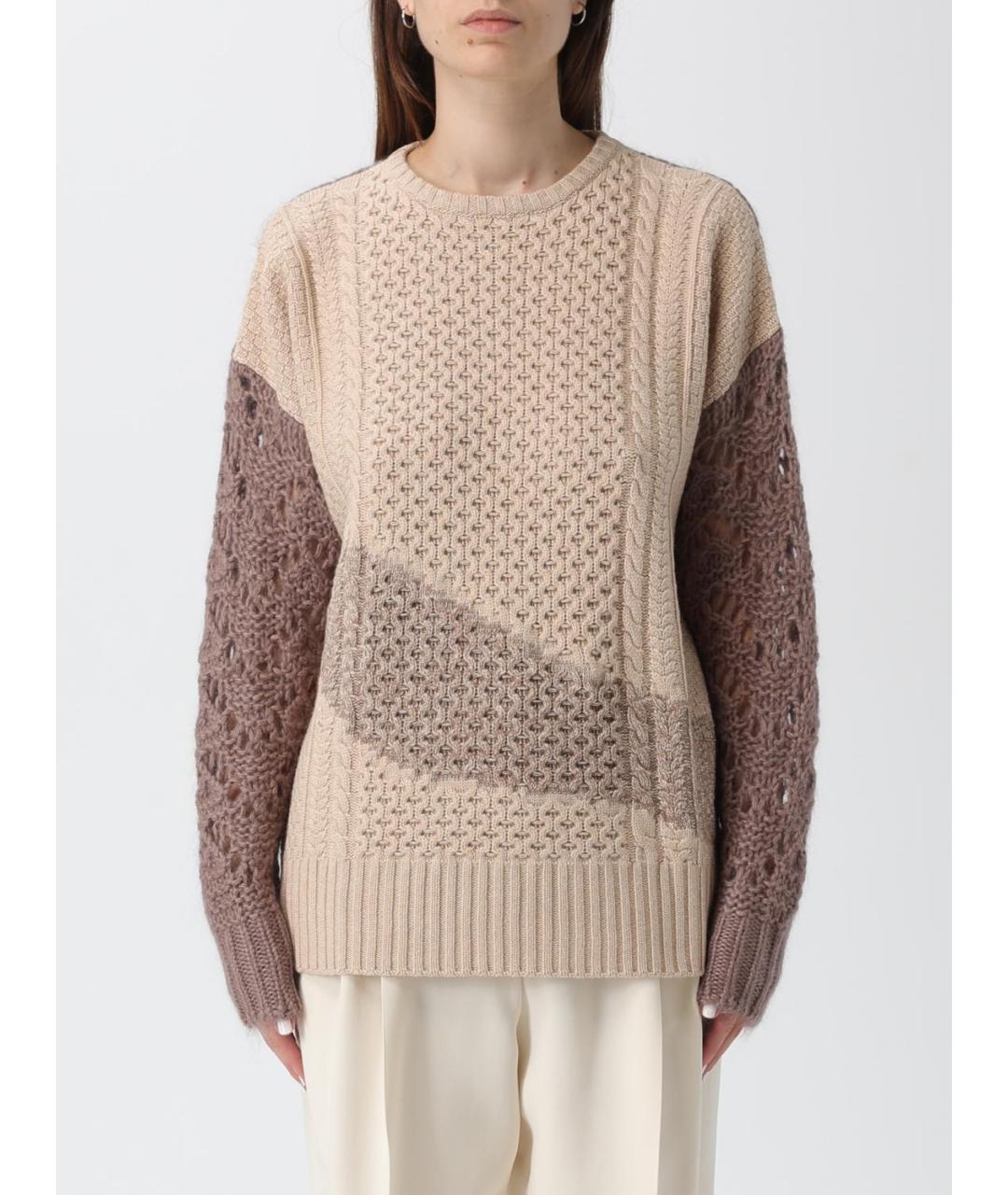 FABIANA FILIPPI Коричневый шерстяной джемпер / свитер, фото 6