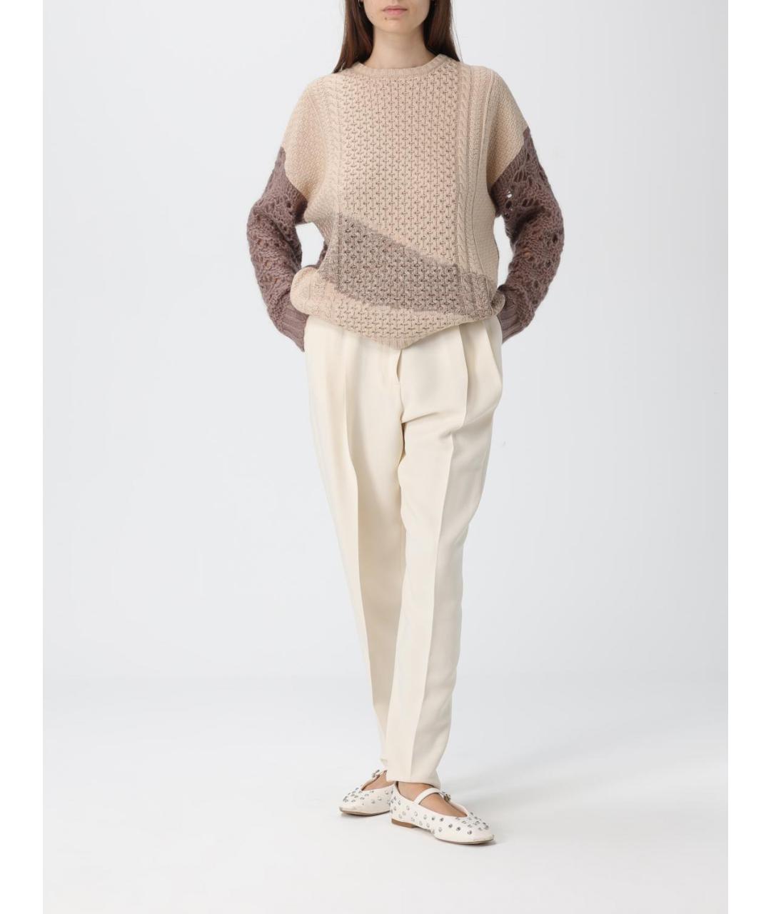 FABIANA FILIPPI Коричневый шерстяной джемпер / свитер, фото 2