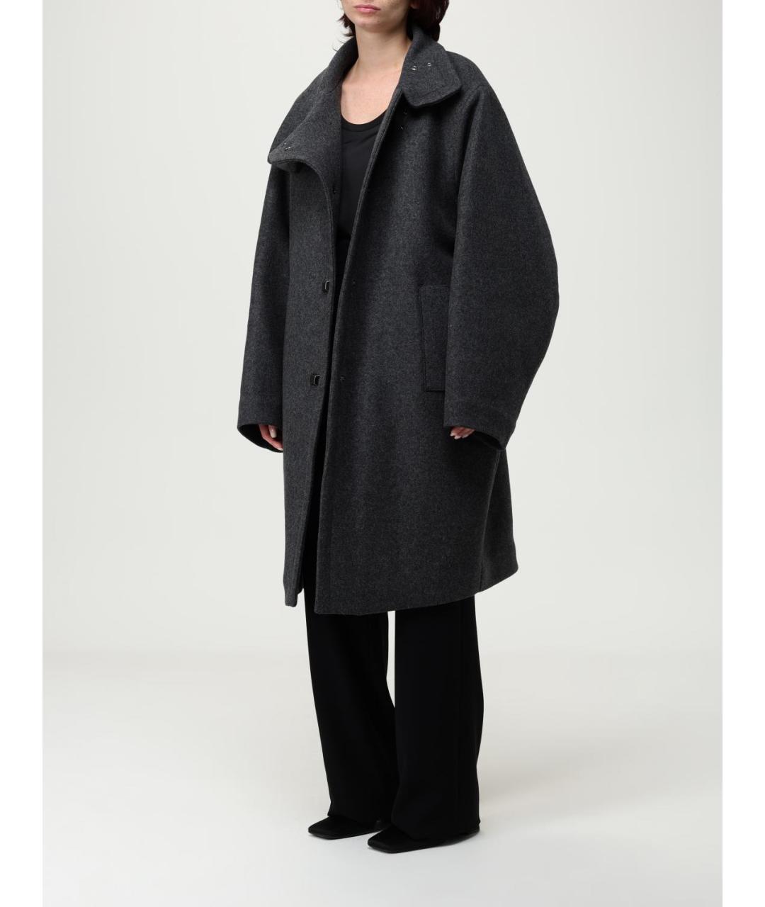 EMPORIO ARMANI Серое шерстяное пальто, фото 3