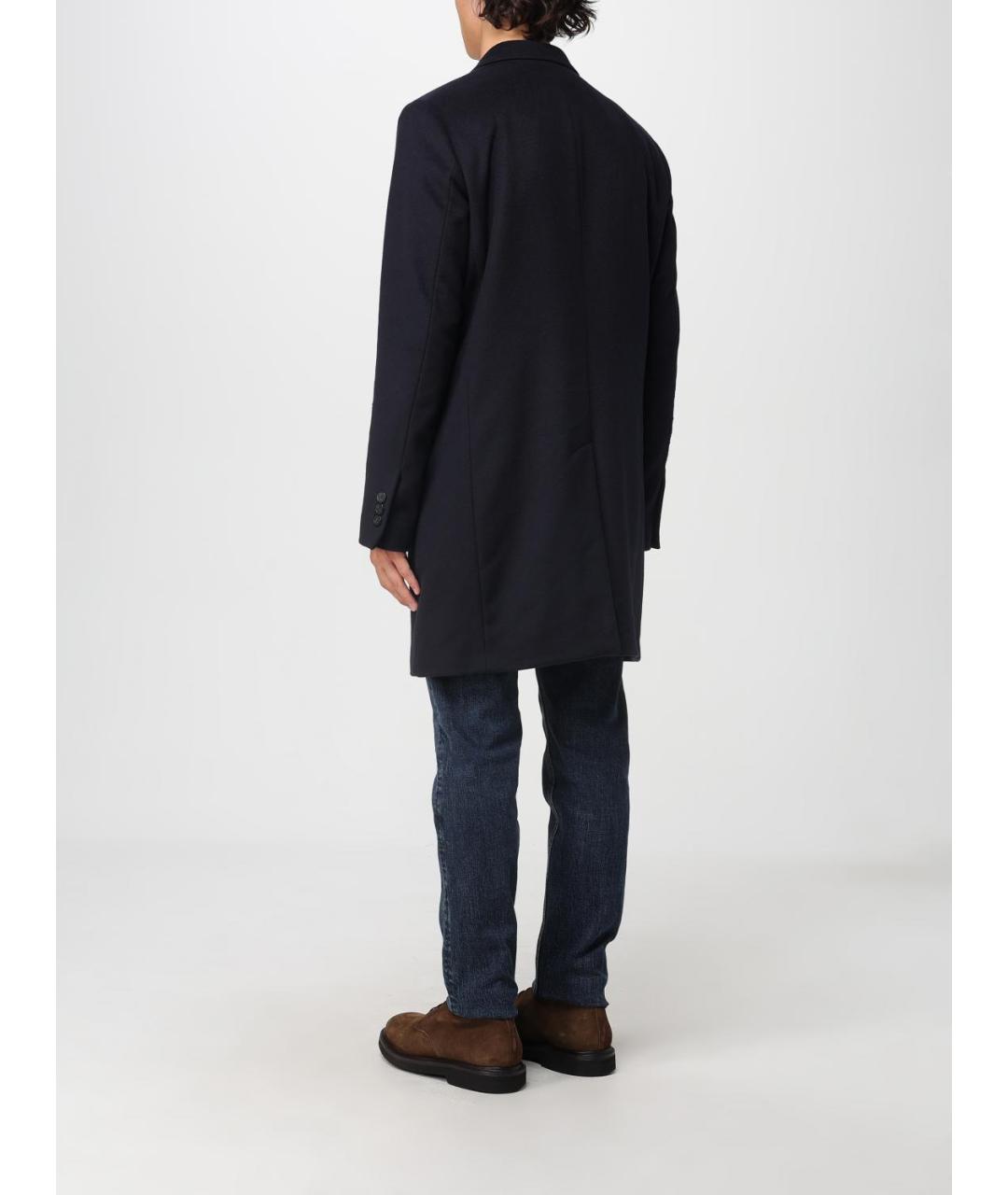 EMPORIO ARMANI Темно-синее шерстяное пальто, фото 2