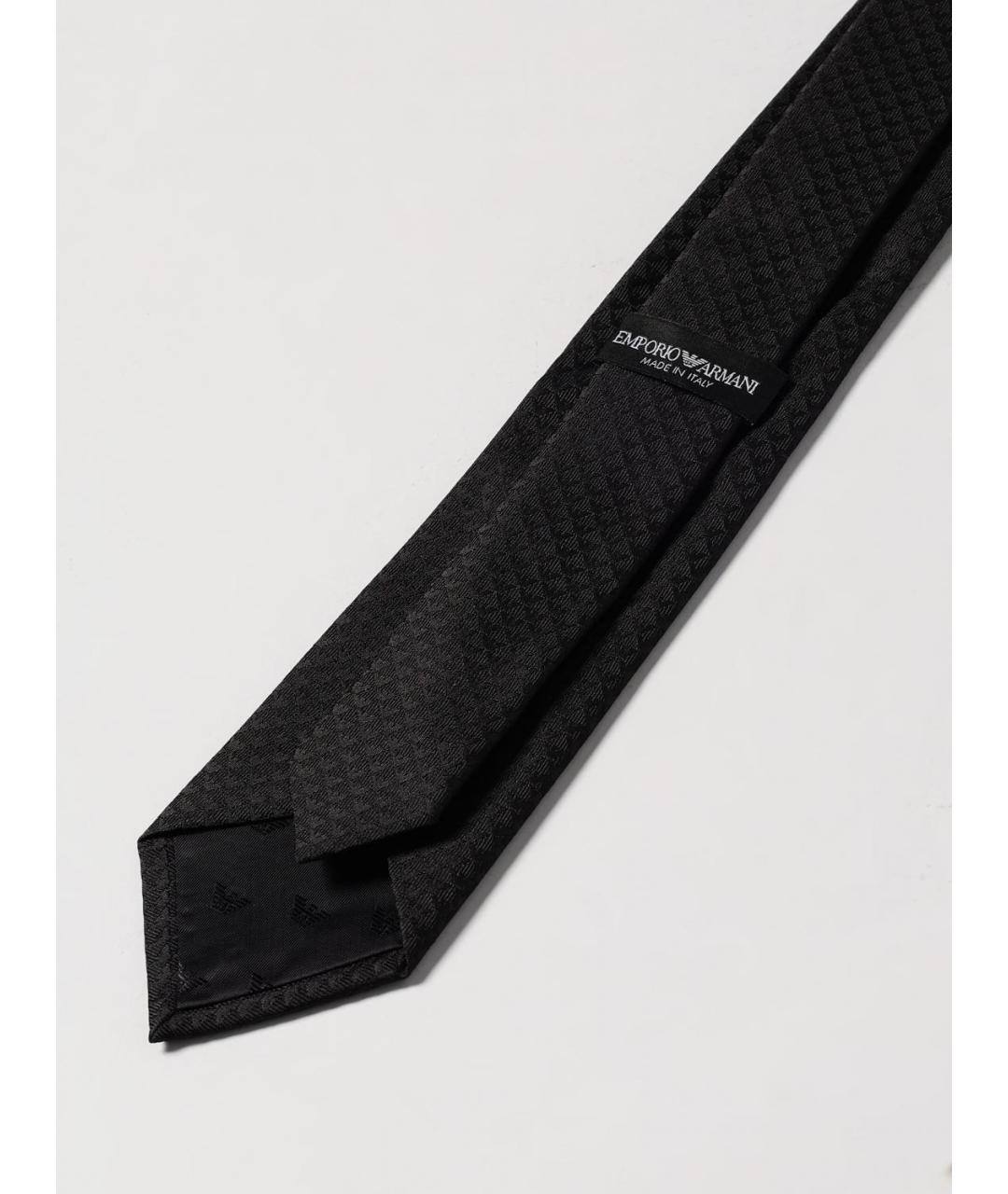 EMPORIO ARMANI Черный шелковый галстук, фото 2