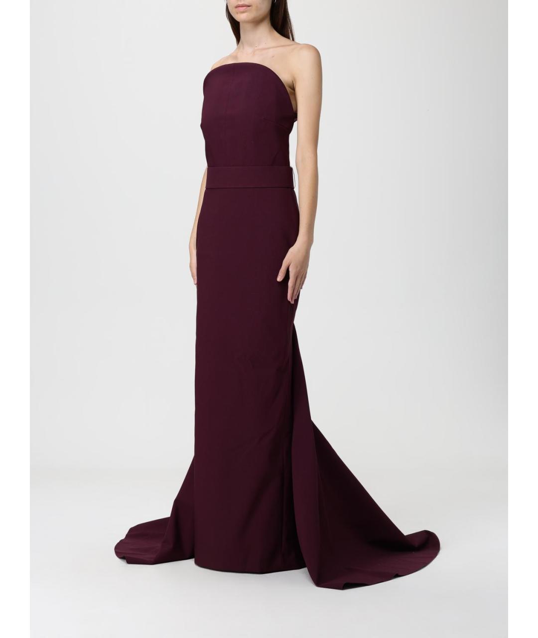 SOLACE LONDON Бордовое полиэстеровое вечернее платье, фото 4