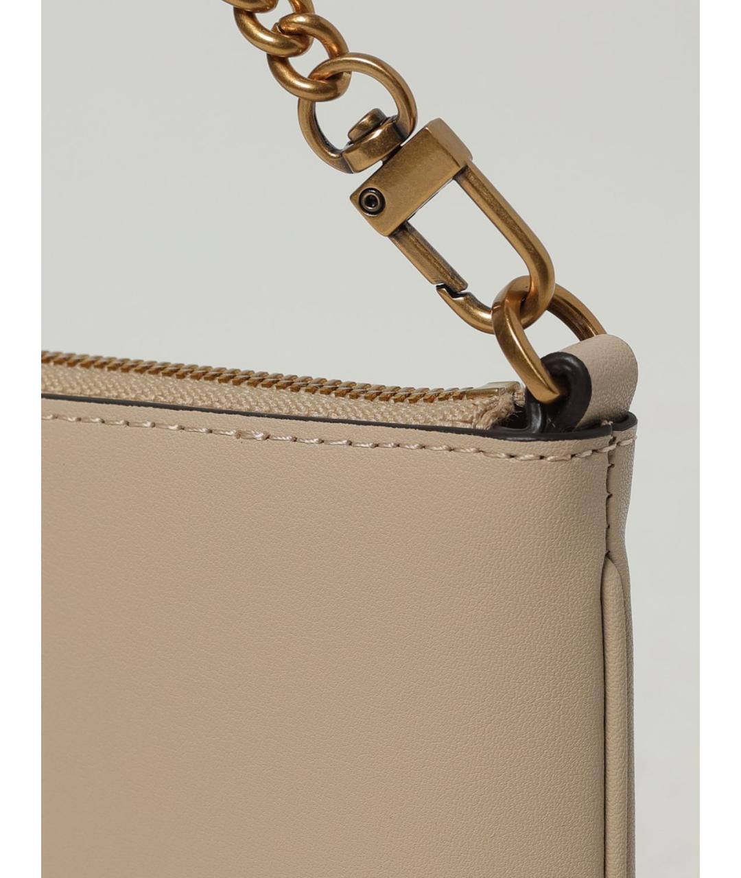 PINKO Бежевая кожаная сумка через плечо, фото 3