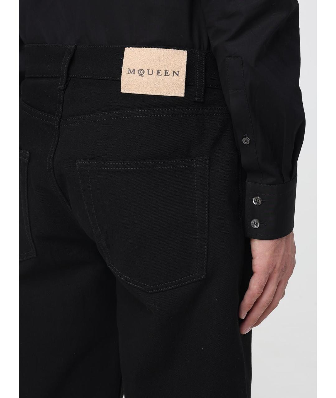 ALEXANDER MCQUEEN Черные хлопковые прямые джинсы, фото 5