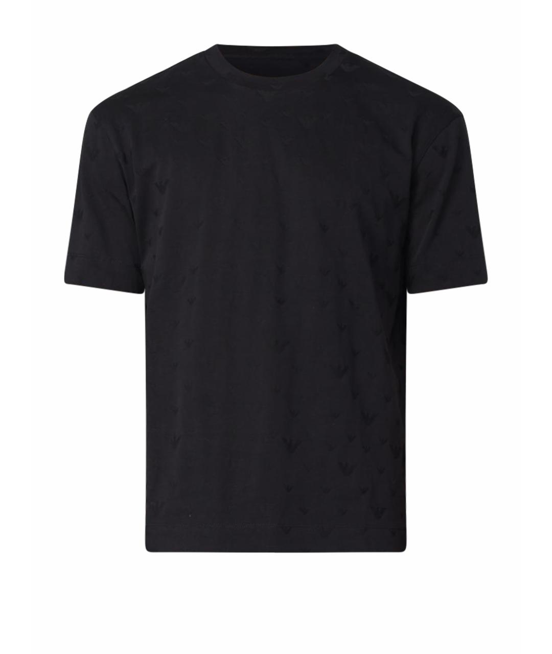 EMPORIO ARMANI Черная хлопковая футболка, фото 1