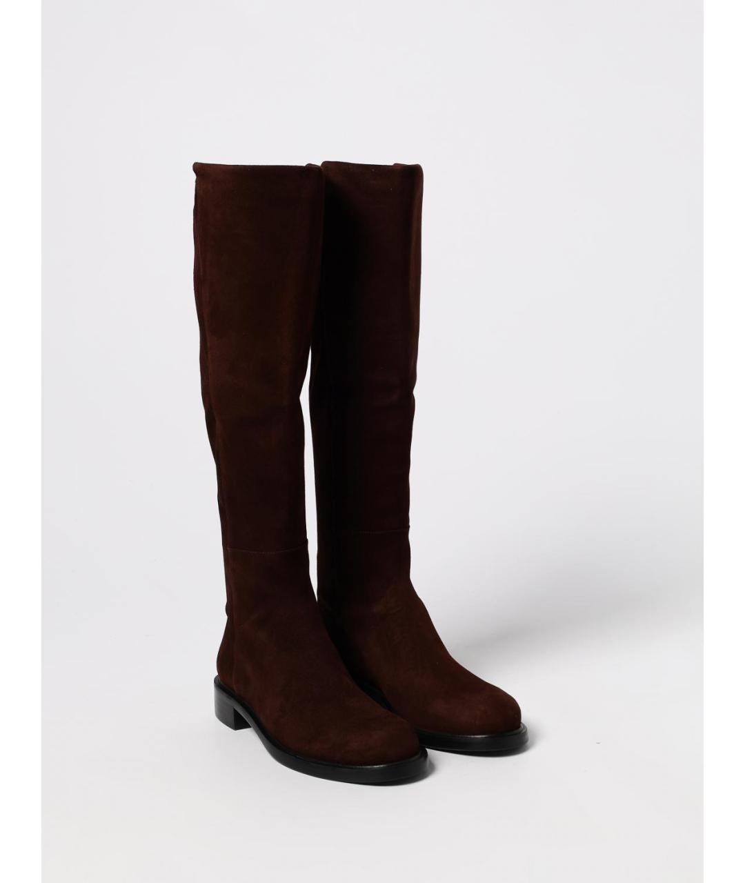 STUART WEITZMAN Коричневые замшевые сапоги, фото 2