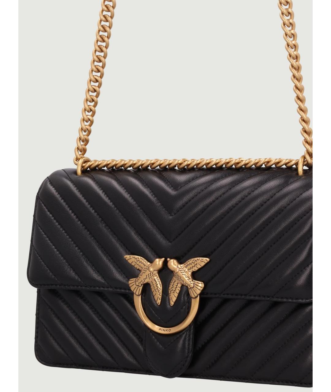 PINKO Черная кожаная сумка через плечо, фото 3