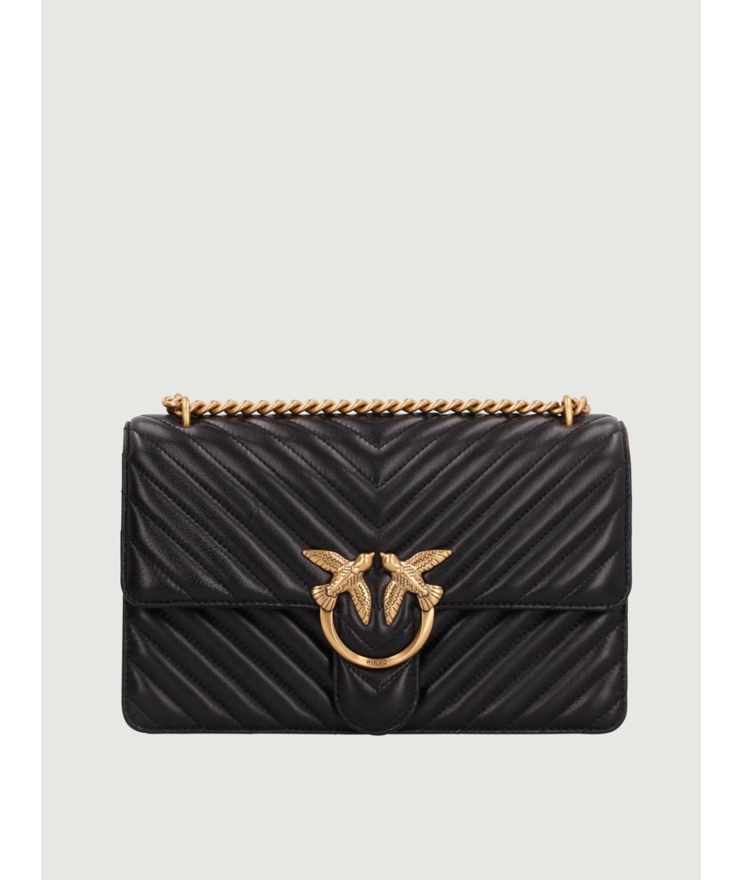 PINKO Черная кожаная сумка через плечо, фото 4