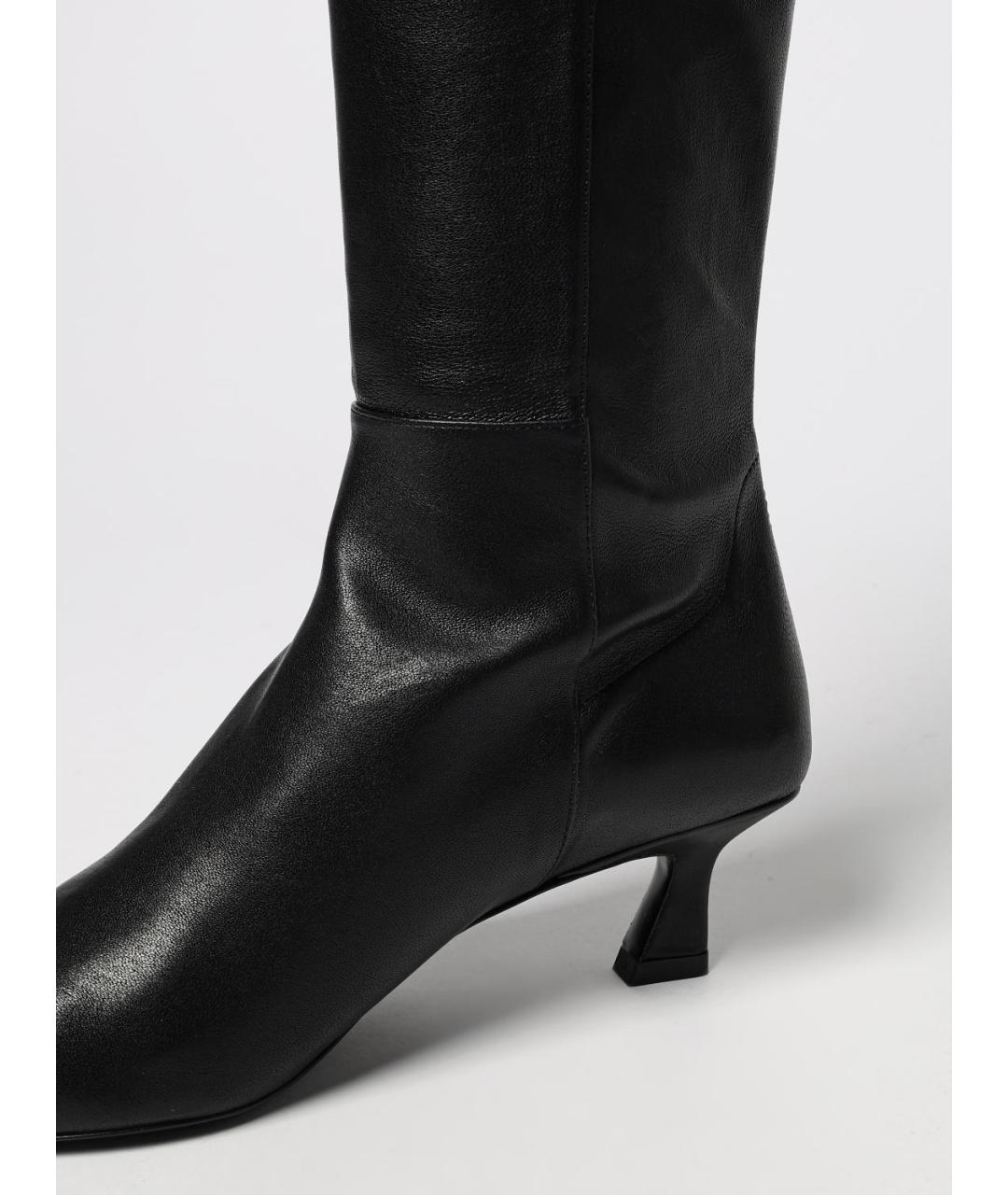 STUART WEITZMAN Черные кожаные сапоги, фото 4