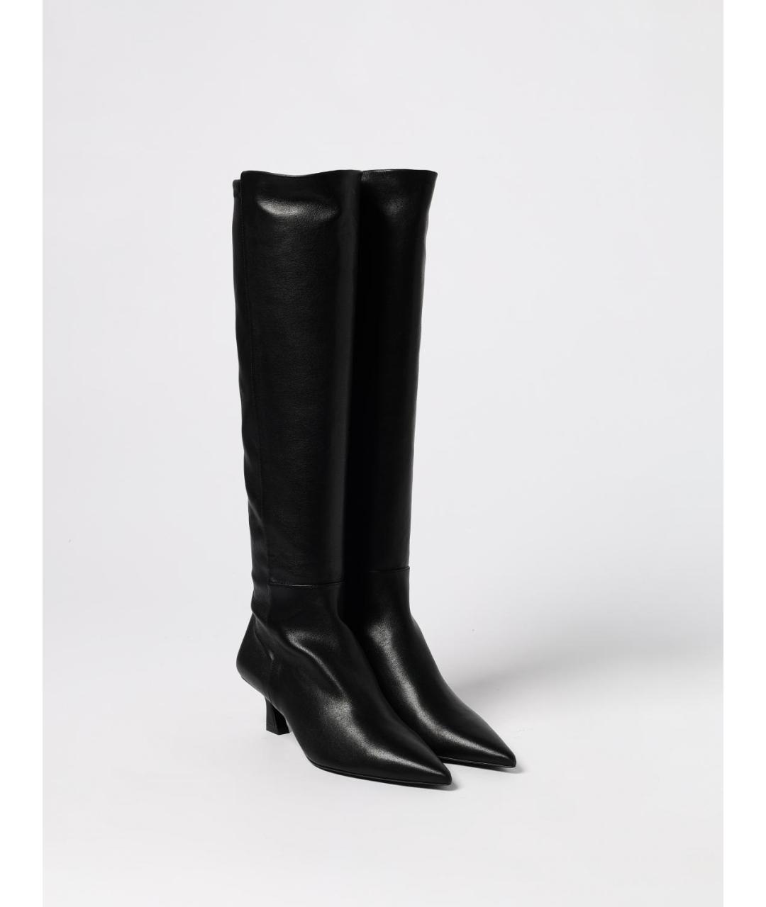 STUART WEITZMAN Черные кожаные сапоги, фото 2