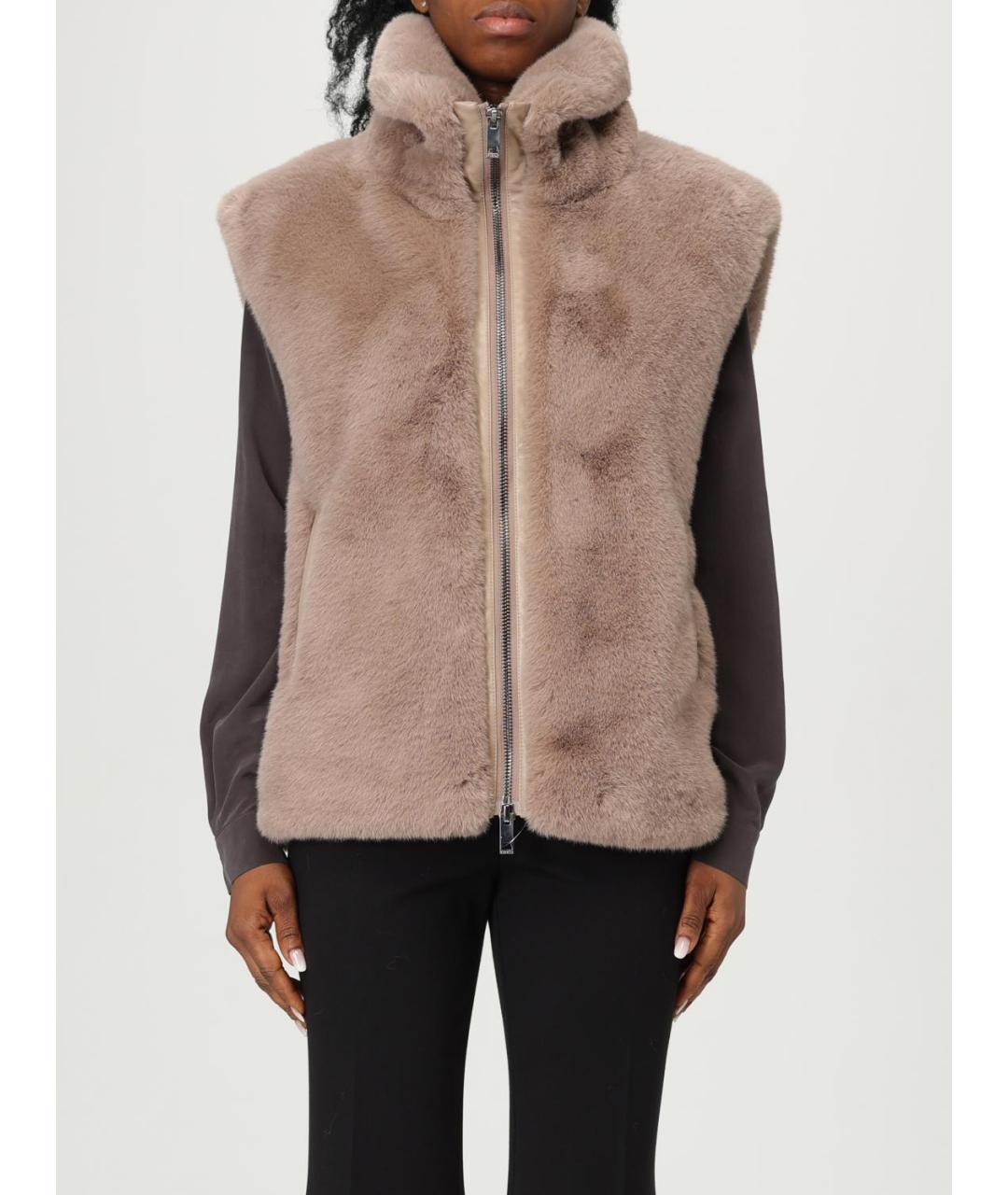 PINKO Бежевый полиэстеровый жилет, фото 6