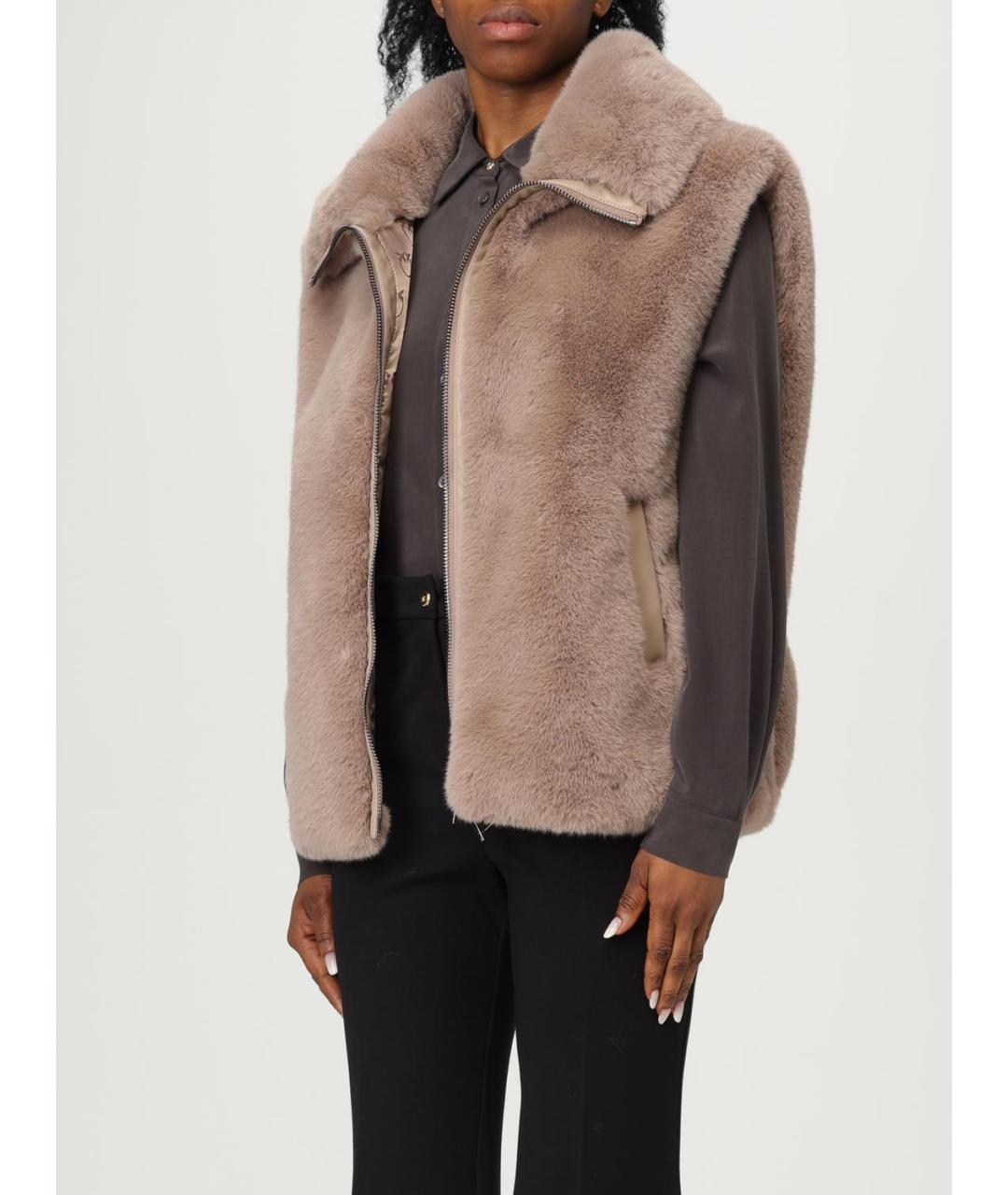 PINKO Бежевый полиэстеровый жилет, фото 4