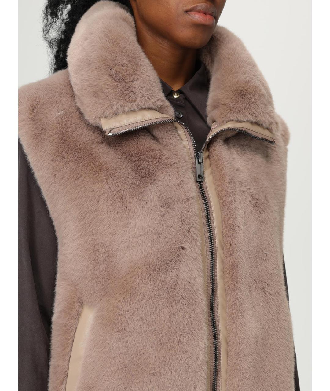 PINKO Бежевый полиэстеровый жилет, фото 5