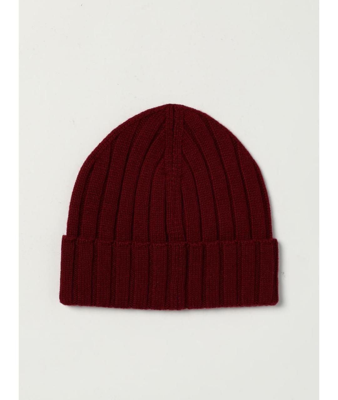 EMPORIO ARMANI Бордовая шерстяная шапка, фото 2