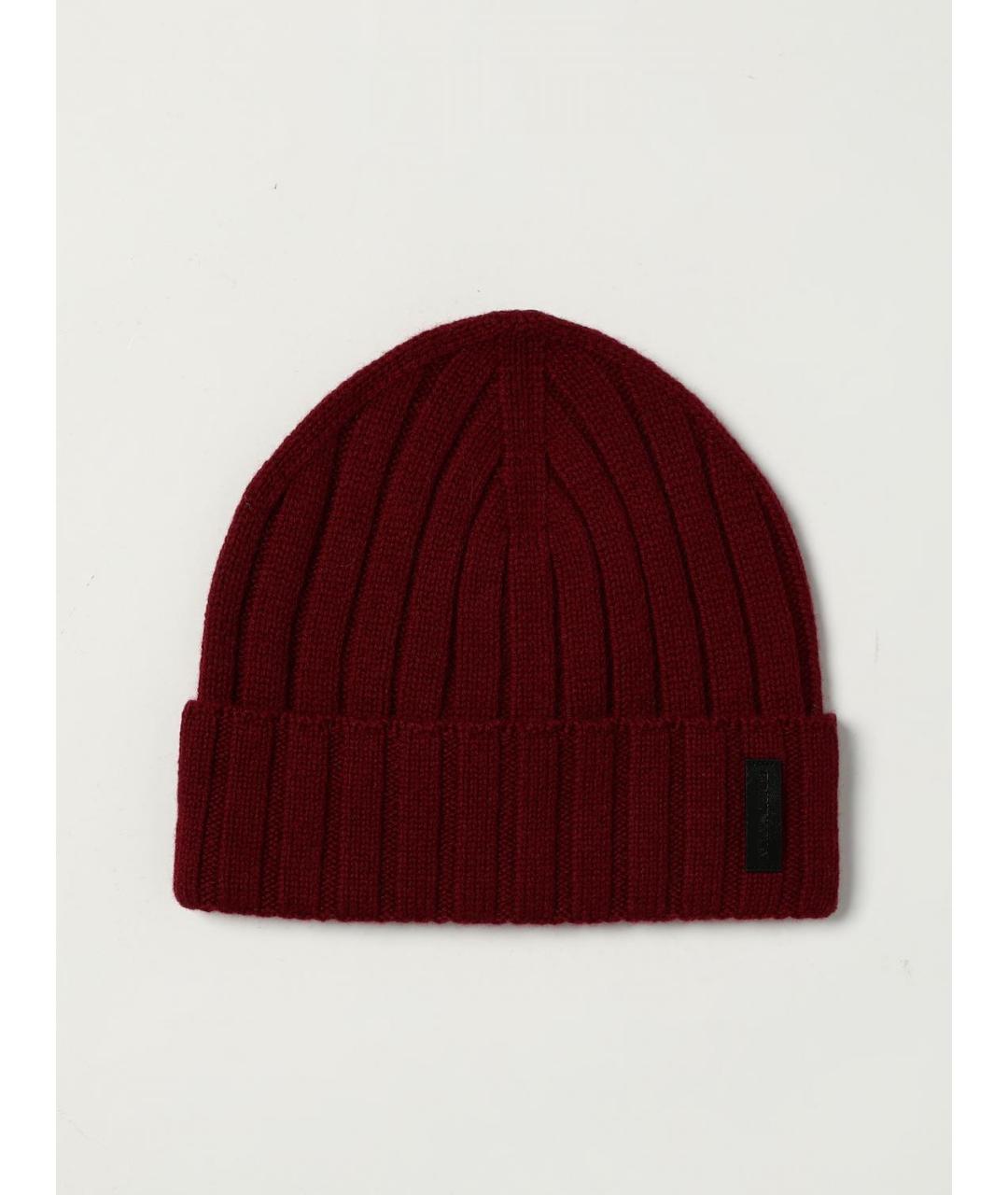 EMPORIO ARMANI Бордовая шерстяная шапка, фото 3