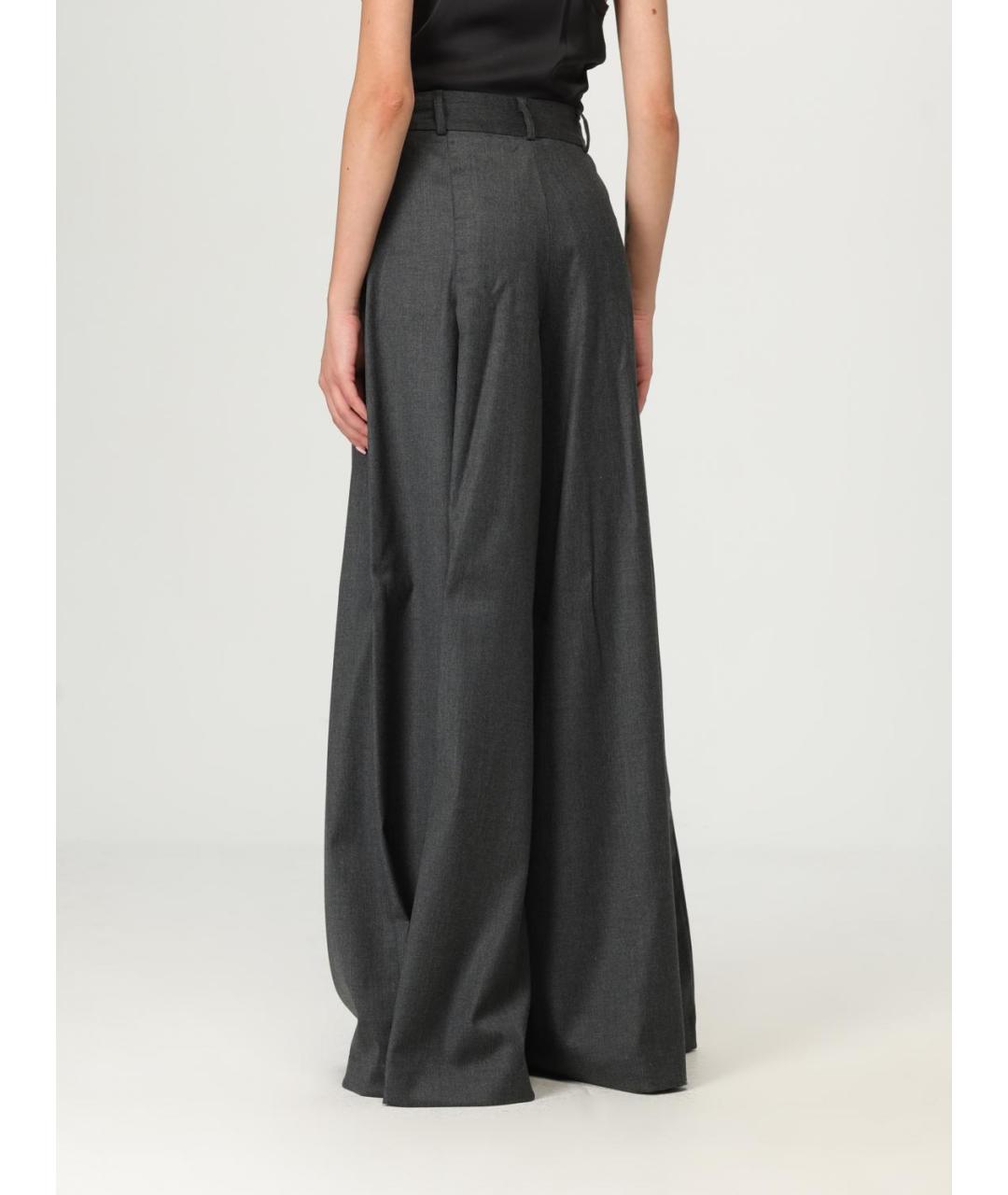 ERMANNO SCERVINO Серые полиэстеровые брюки широкие, фото 3
