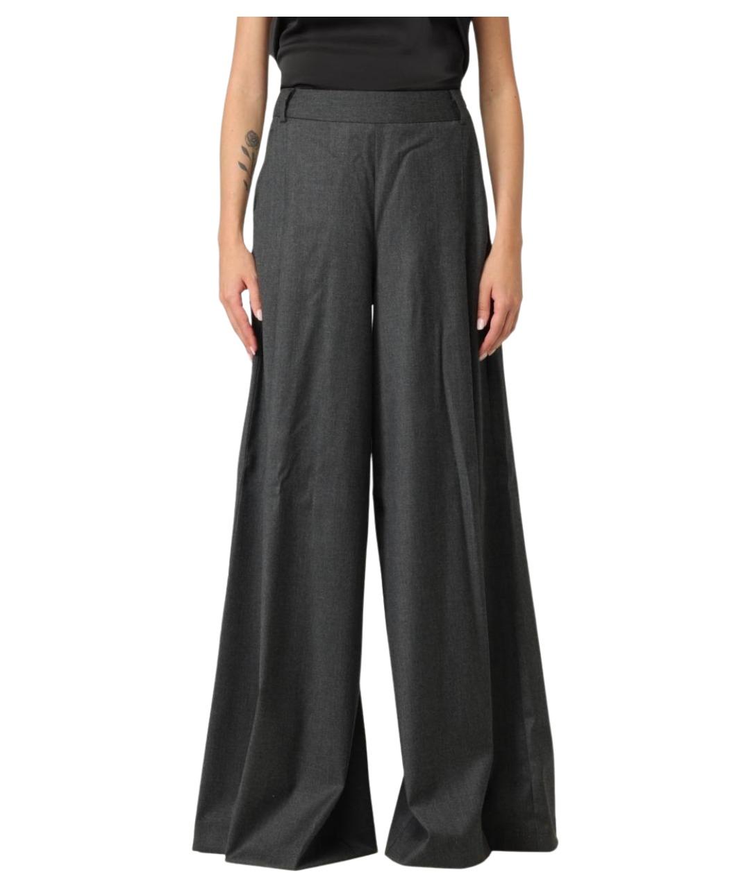 ERMANNO SCERVINO Серые полиэстеровые брюки широкие, фото 1