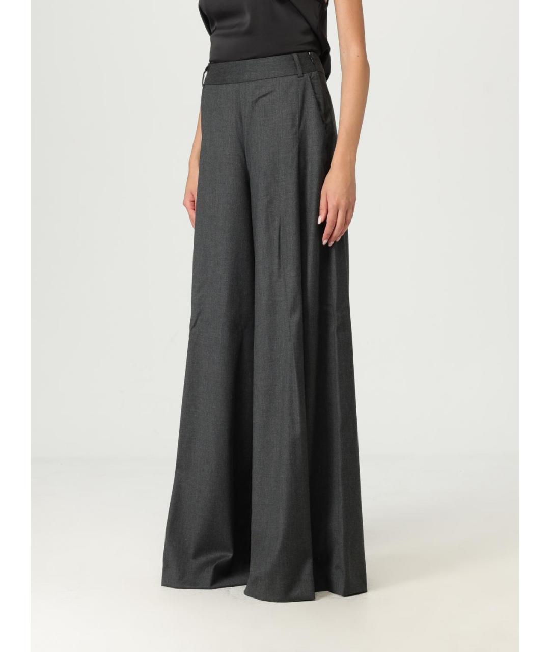 ERMANNO SCERVINO Серые полиэстеровые брюки широкие, фото 4