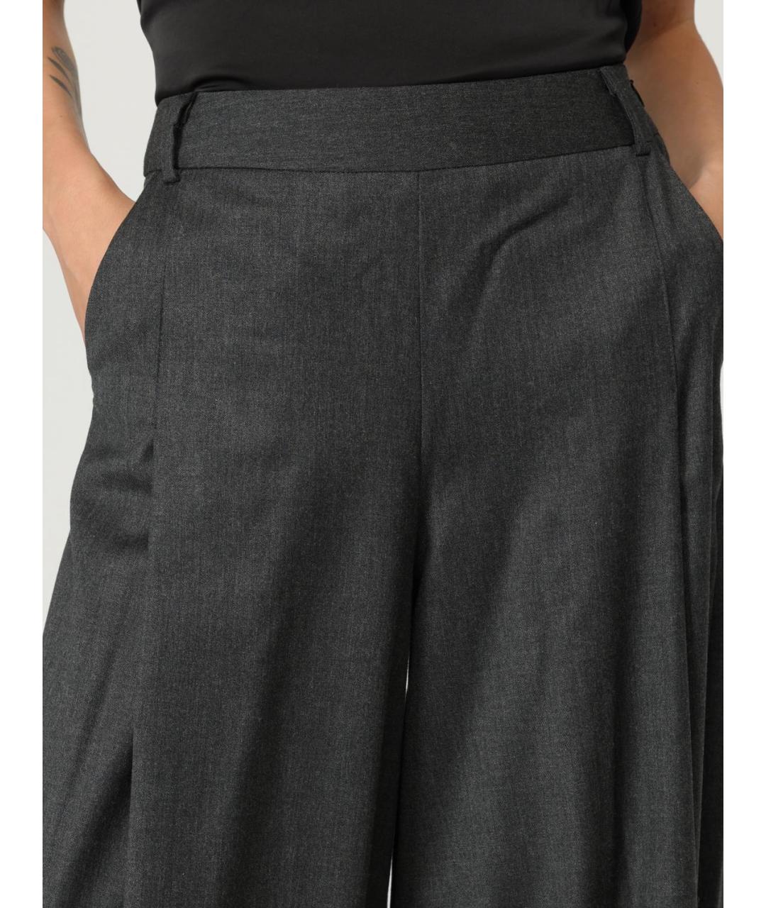 ERMANNO SCERVINO Серые полиэстеровые брюки широкие, фото 5
