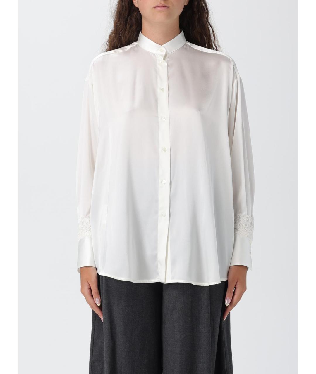 ERMANNO SCERVINO Белая шелковая рубашка, фото 6