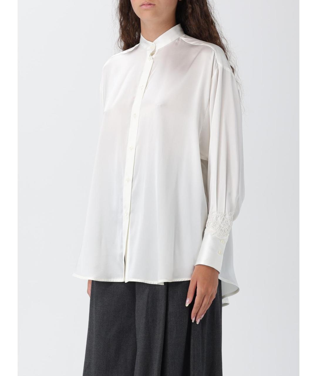 ERMANNO SCERVINO Белая шелковая рубашка, фото 4